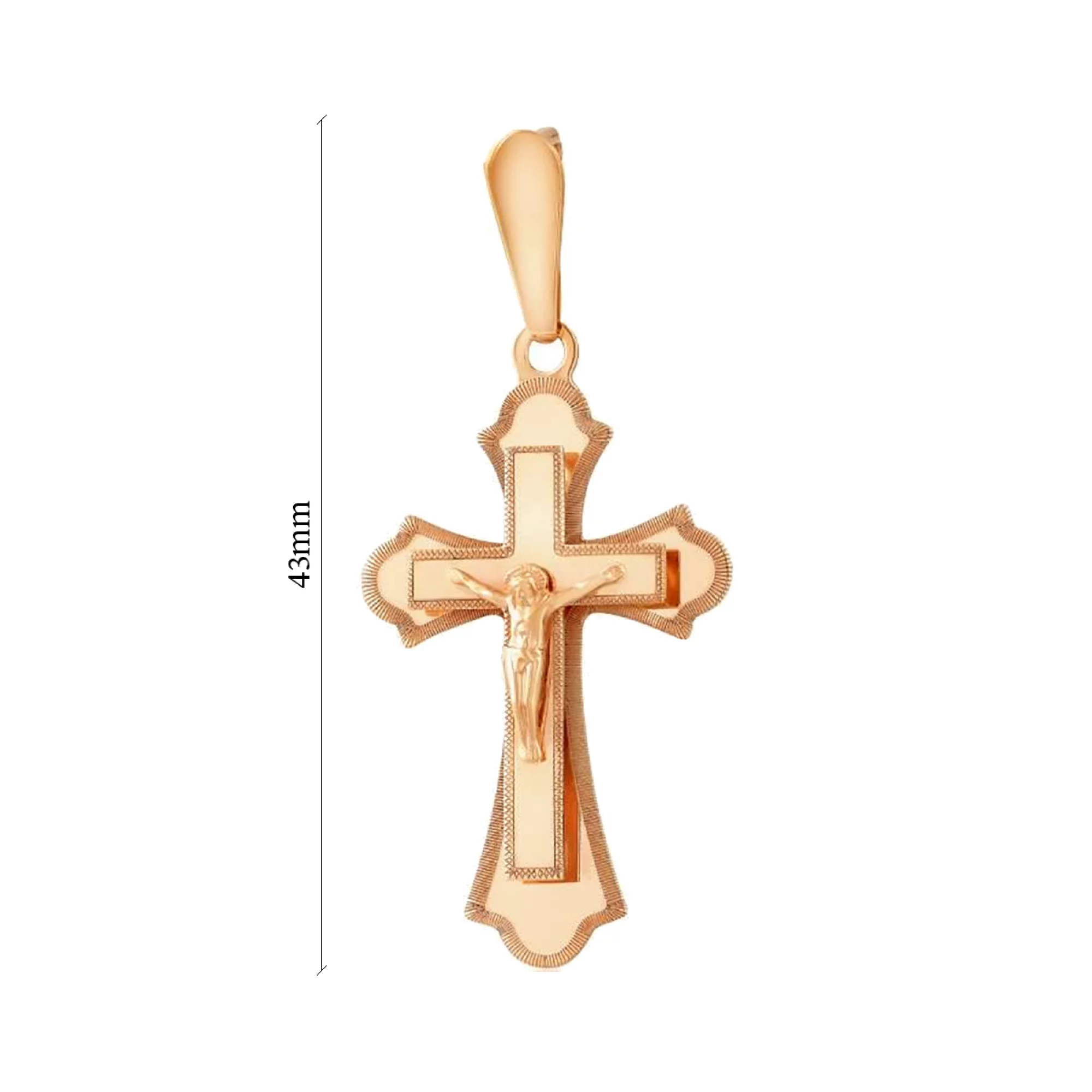 Крестик из красного золота - 431402 – изображение 2