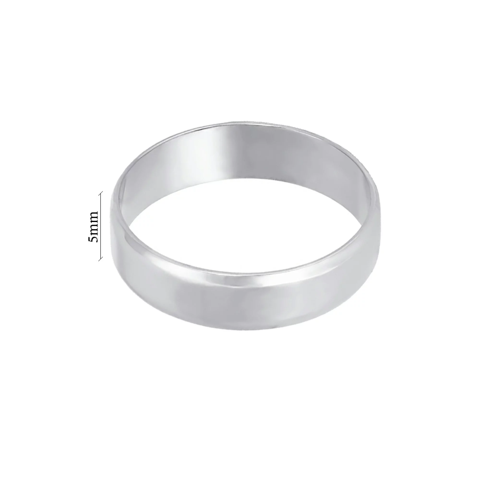 Обручальное кольцо американка с фаской из белого золота - 1294712 – изображение 4
