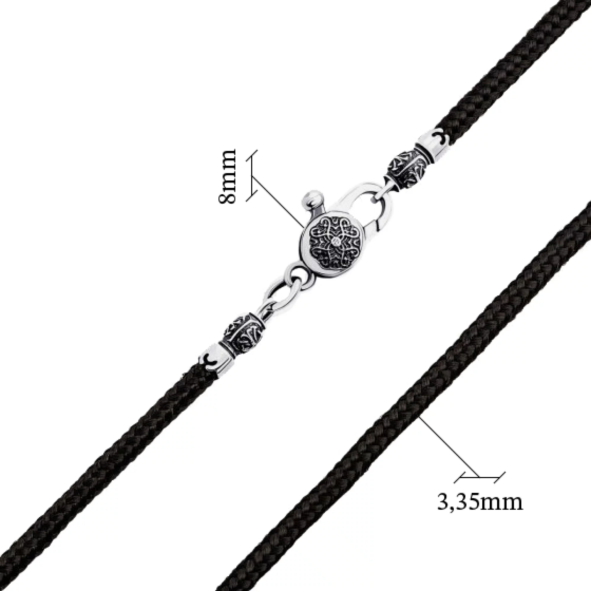 Ювелірний шнурок з срібним замком - 648911 – зображення 2
