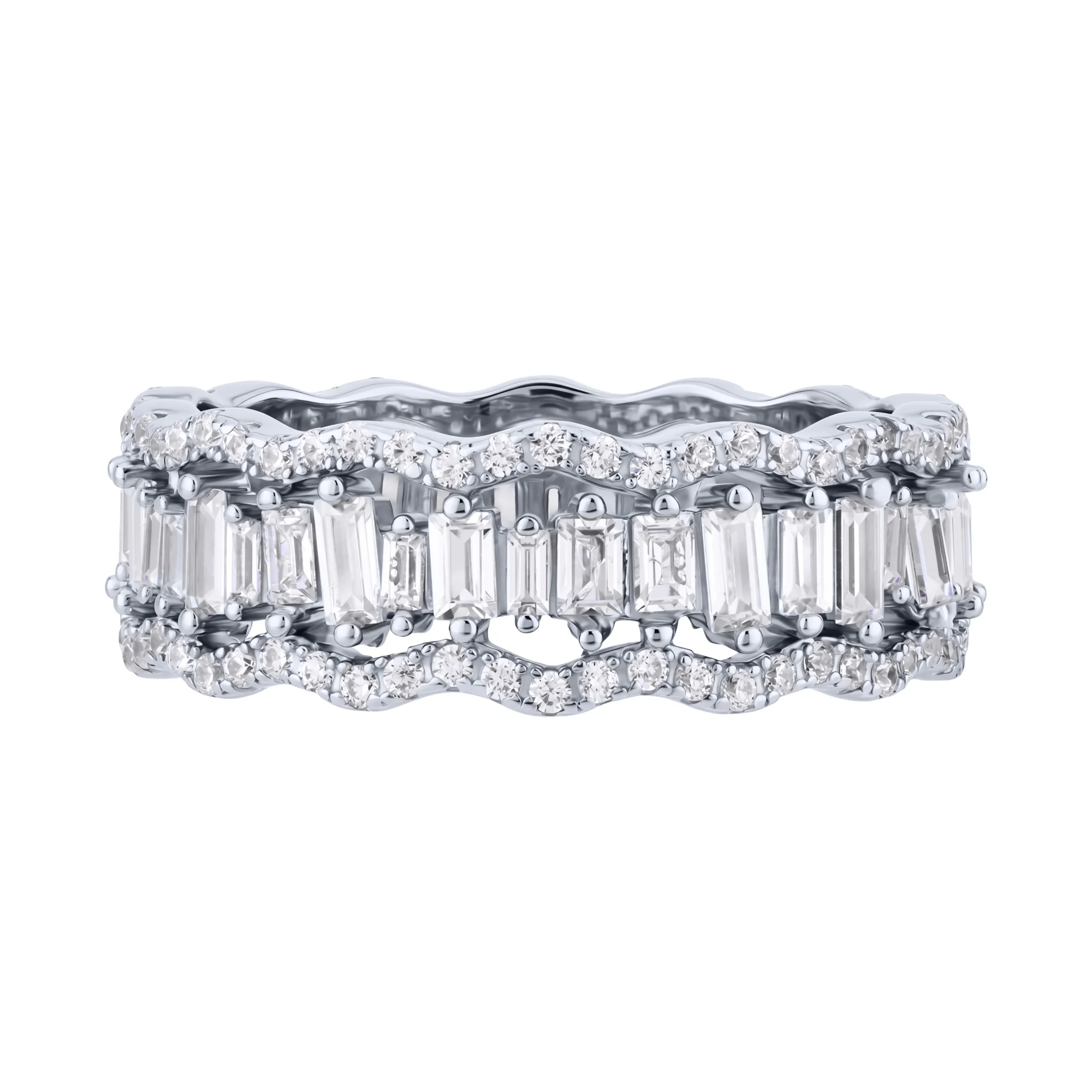 Серебряное кольцо с фианитами  - 2229245 - 2