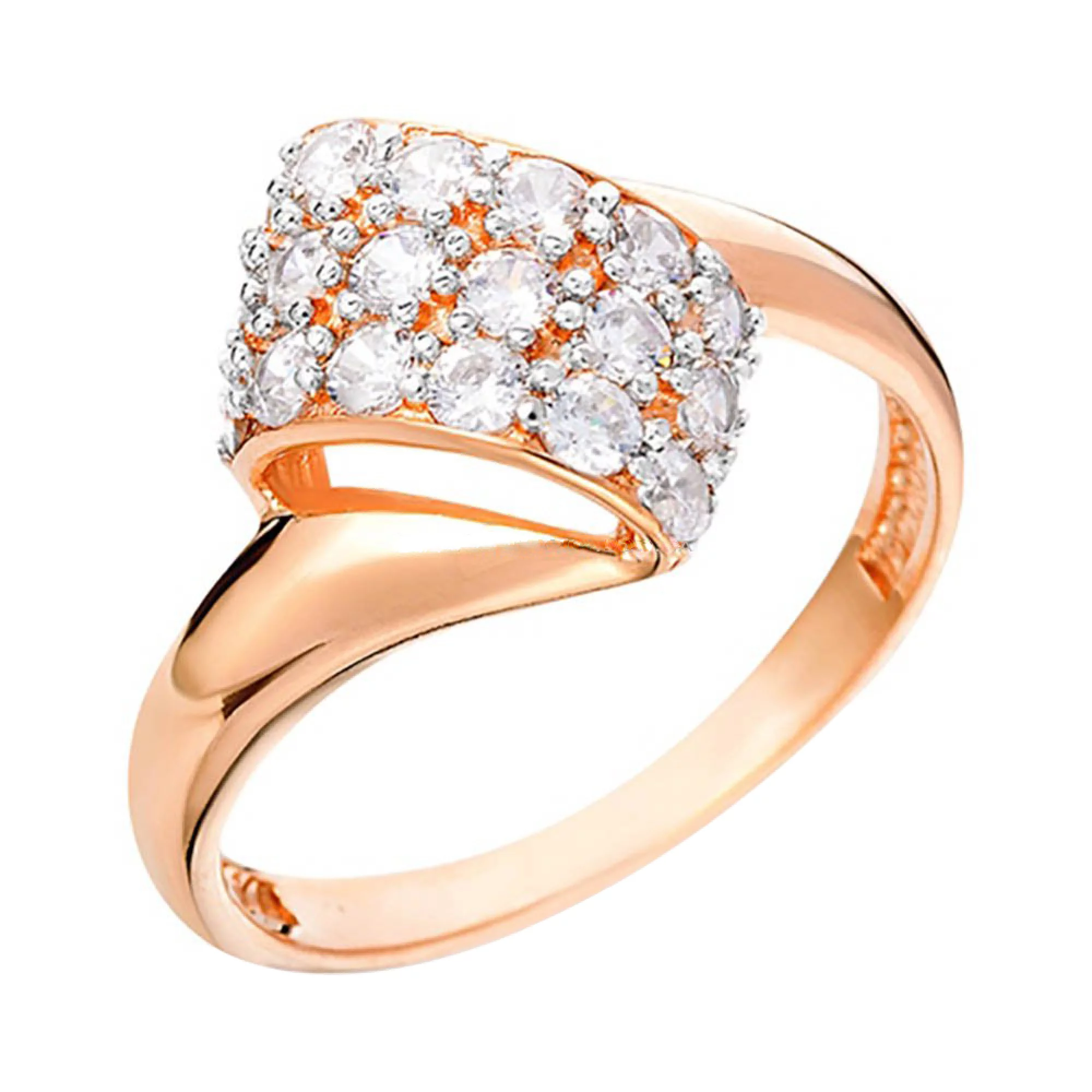 Золотое кольцо с фианитом - 1391692 – изображение 1