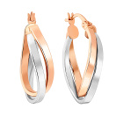 Сережки-кольца из комбинированного золота - 1350422