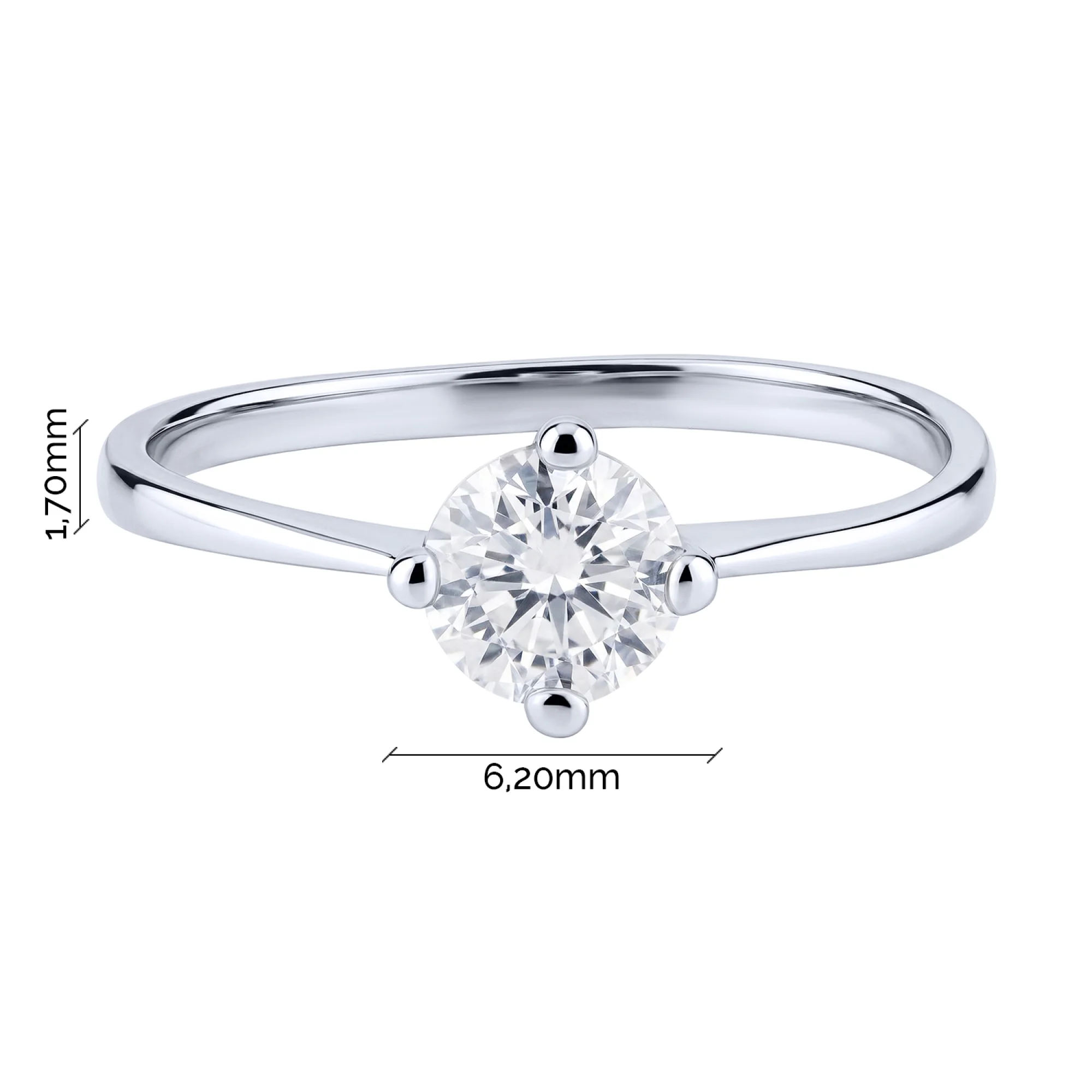 Серебряное кольцо с фианитом - 2159234 - 3