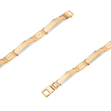 Браслет чоловічий у комбінованому золоті плетіння ролекс - 1602859