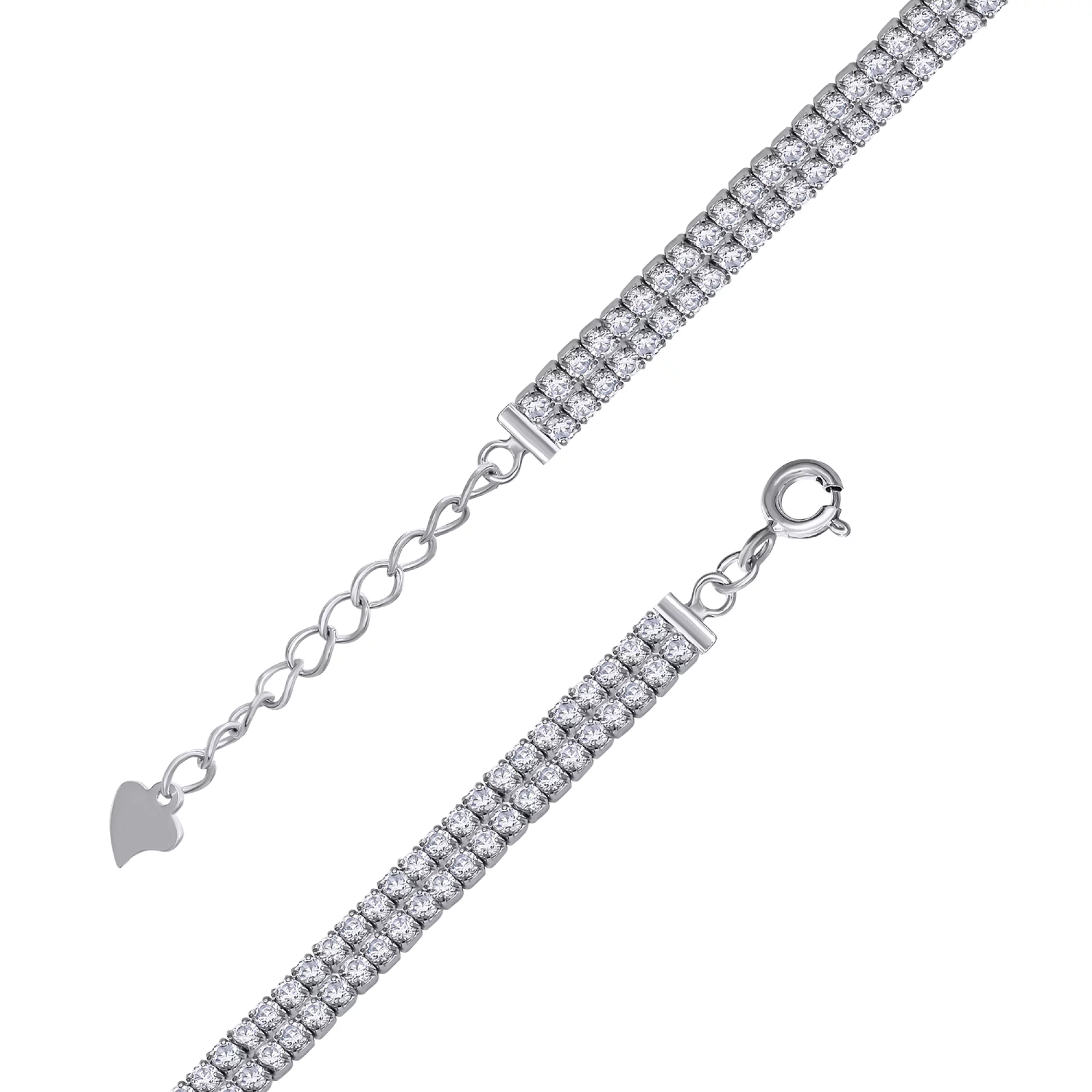 Теннисный браслет из серебра с фианитом - 1468756 – изображение 2