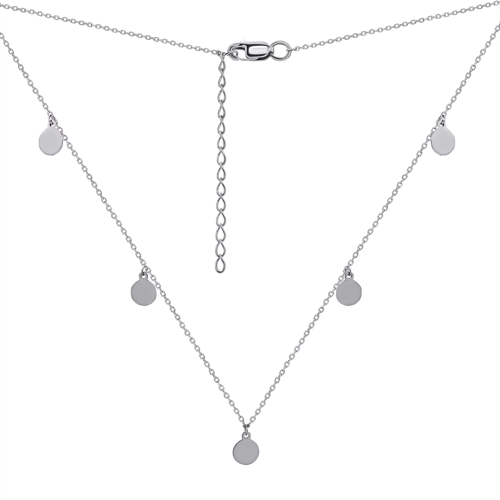 Кольє зі срібла з підвісами "Монета" в якірному плетінні - 1453854 – зображення 1