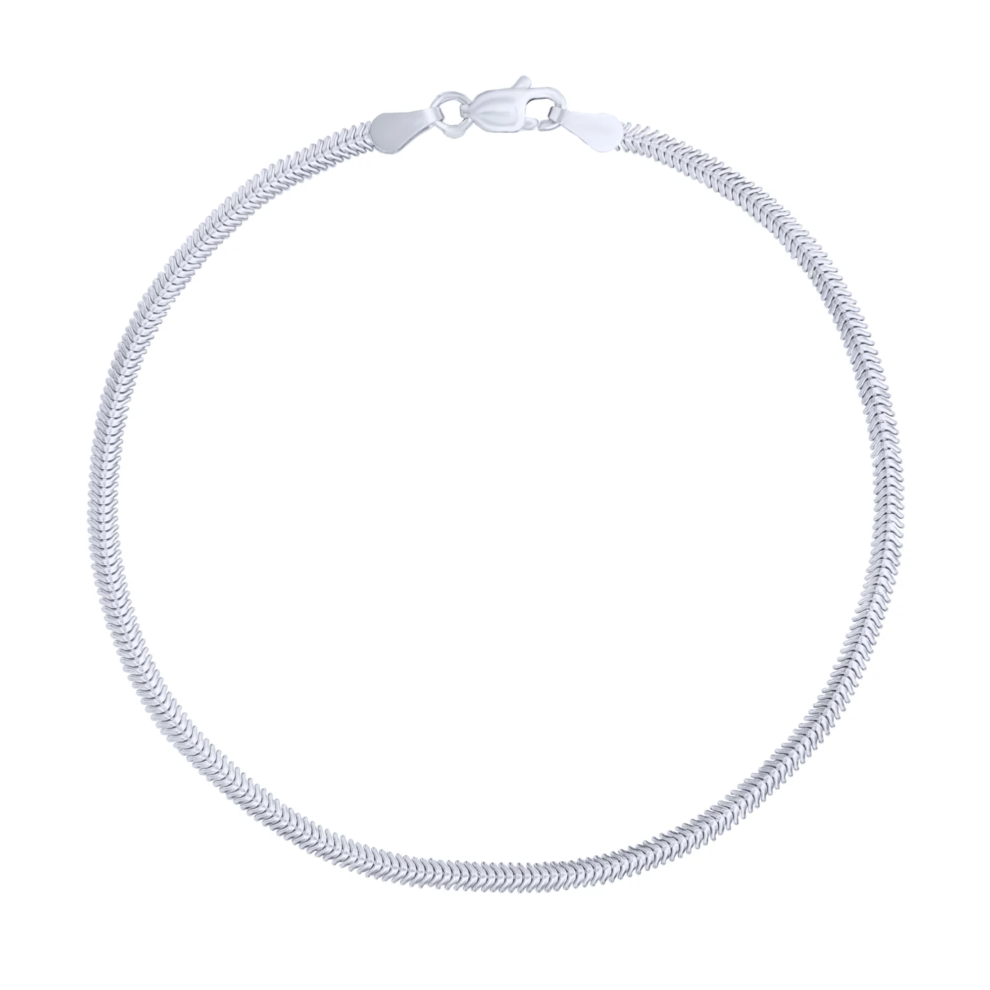 Срібний браслет плетіння снейк - 1714999 – зображення 1