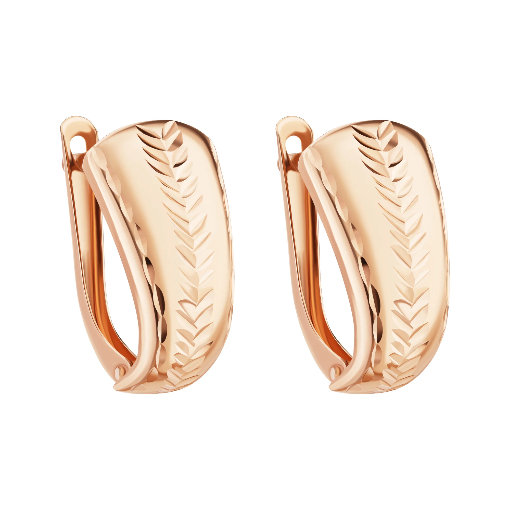 Сережки "Хагги" из красного золота - 1855977 - 1