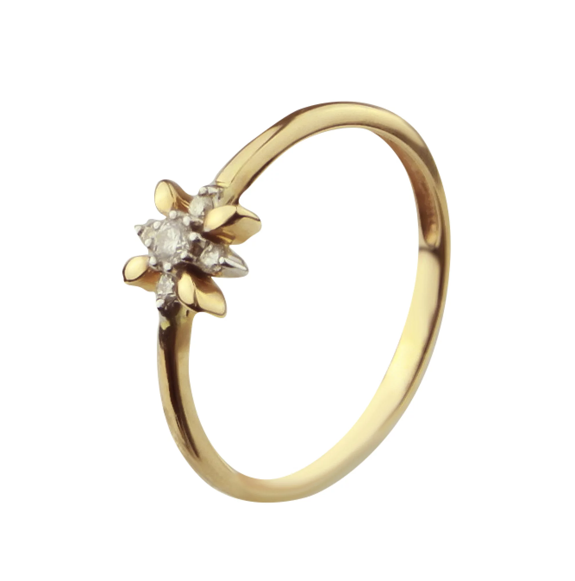Золотое кольцо с бриллиантом - 483275 – изображение 1