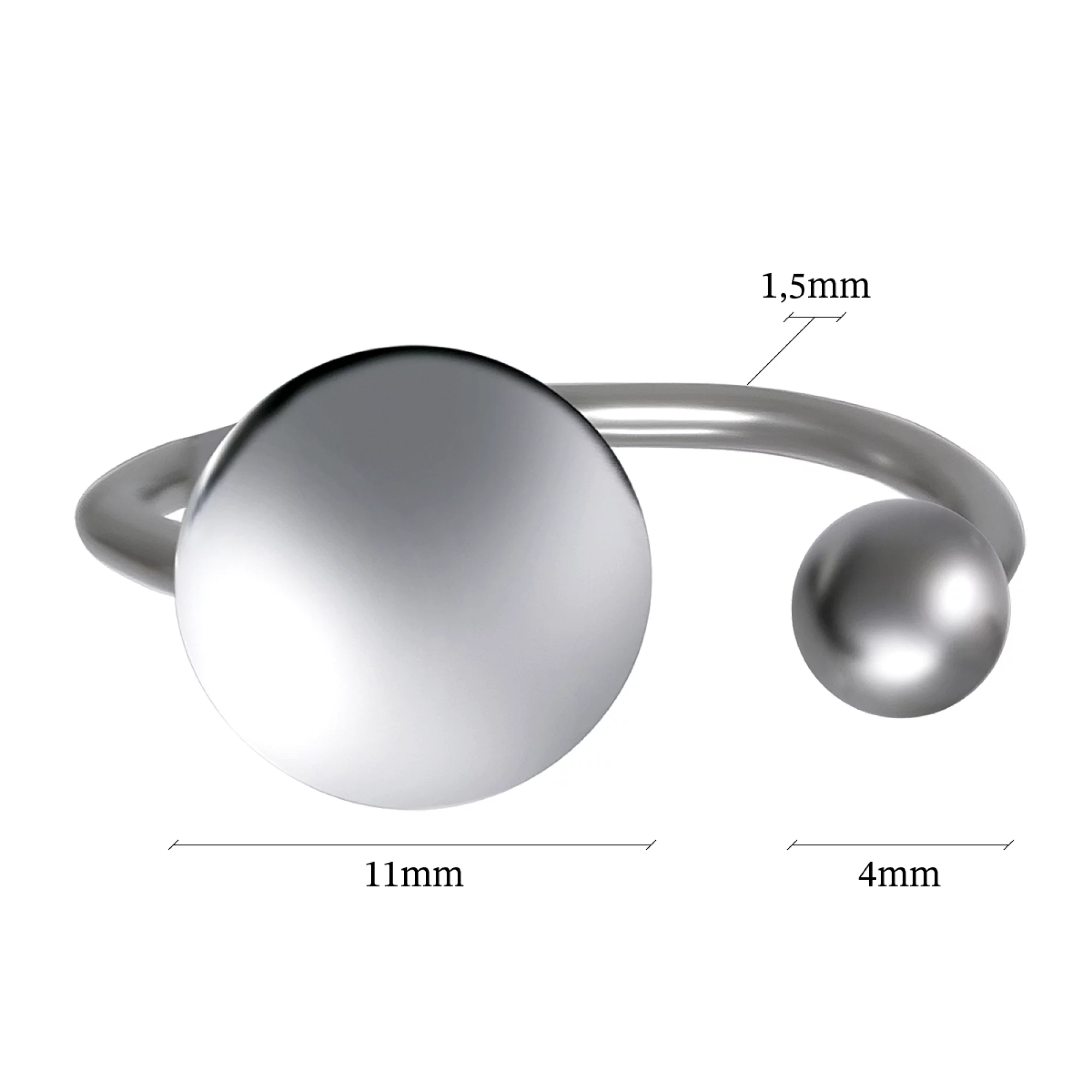 Кольцо серебряное с кругом - 972974 – изображение 3