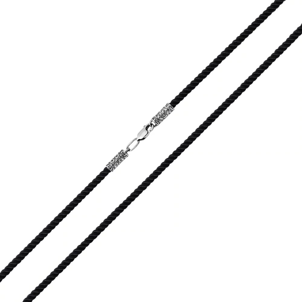 Ювелірний шнурок зі срібною застібкою . Артикул 7307/КС-0130ч(т): ціна, відгуки, фото – купити в інтернет-магазині AURUM