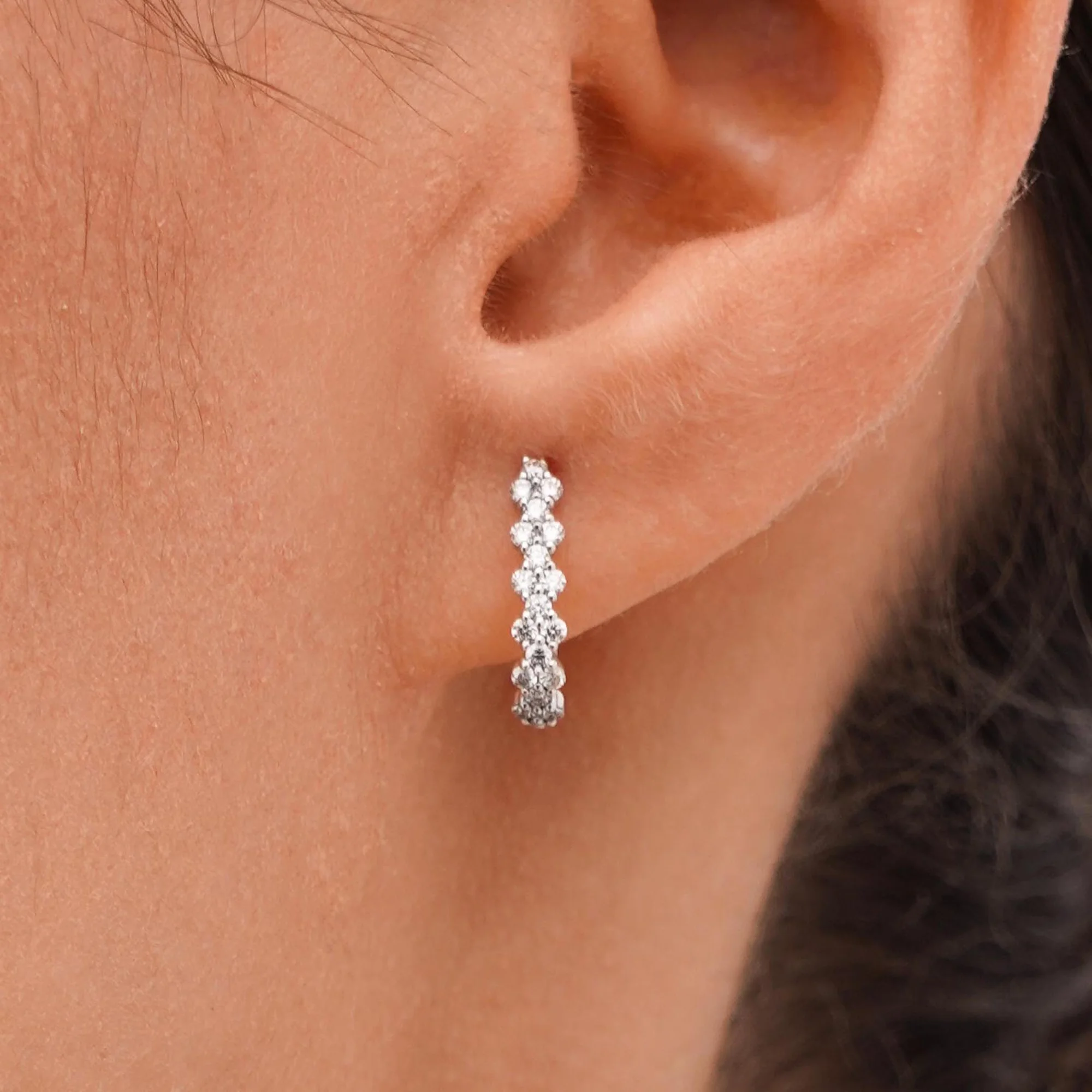 Сережки з білого золота з діамантами - 1562306 - 1