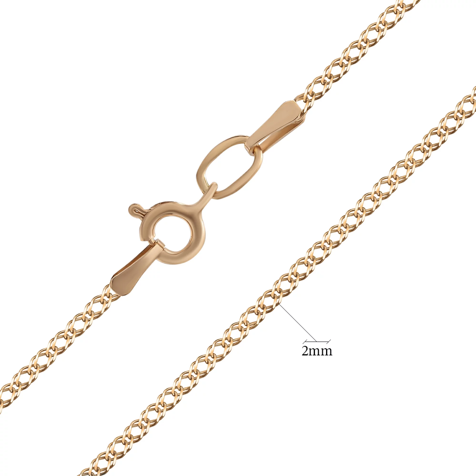 Цепочка из красного золота с плетением Рэмбо - 859385 – изображение 2