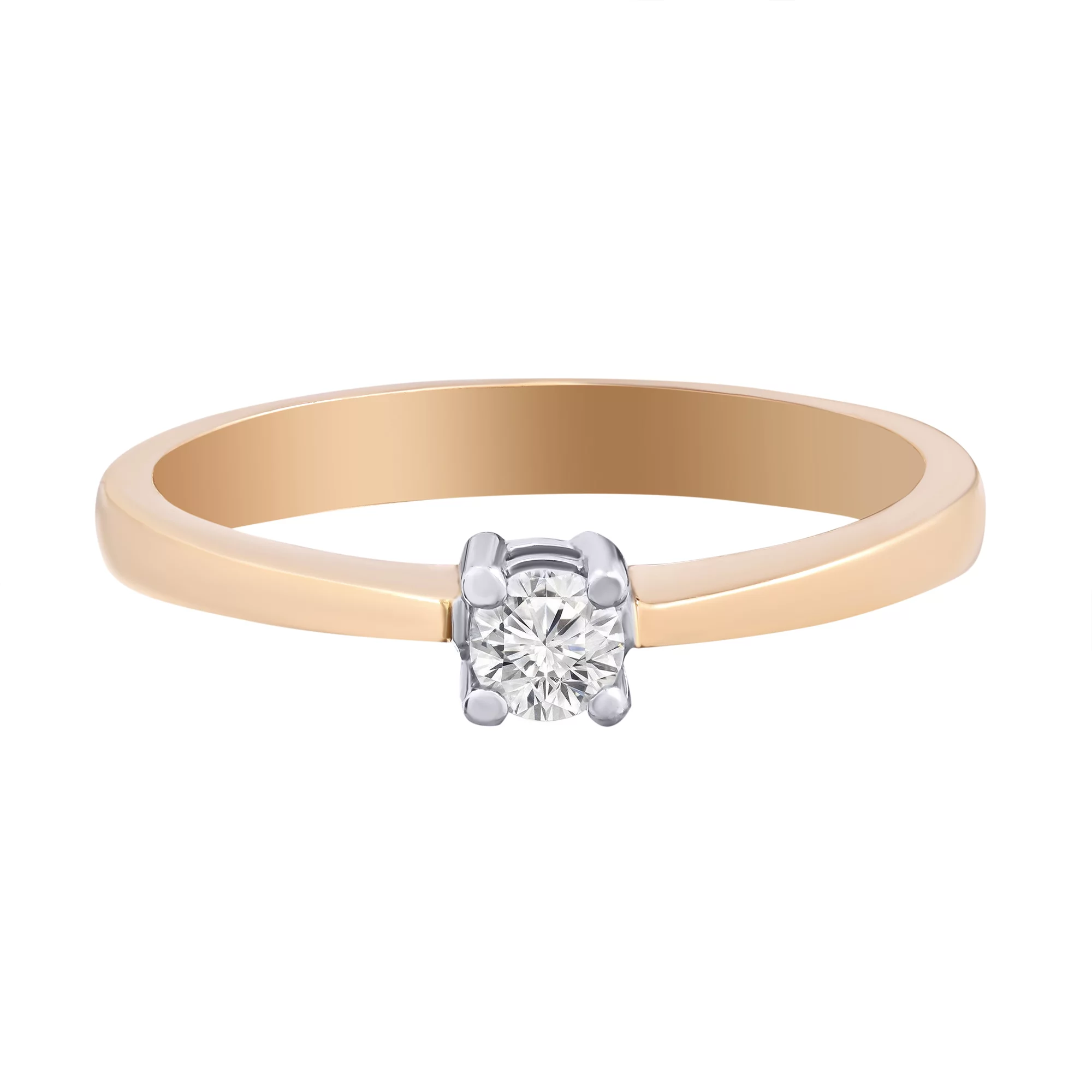 Золотое кольцо с бриллиантом  - 1468251 – изображение 2