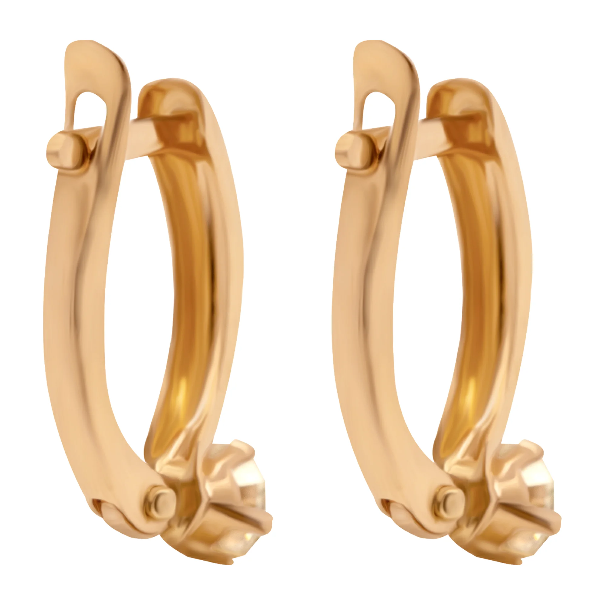 Сережки из красного золота с фианитом - 938231 - 2