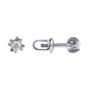 Серьги-гвоздики из белого золота с бриллиантами - 815305