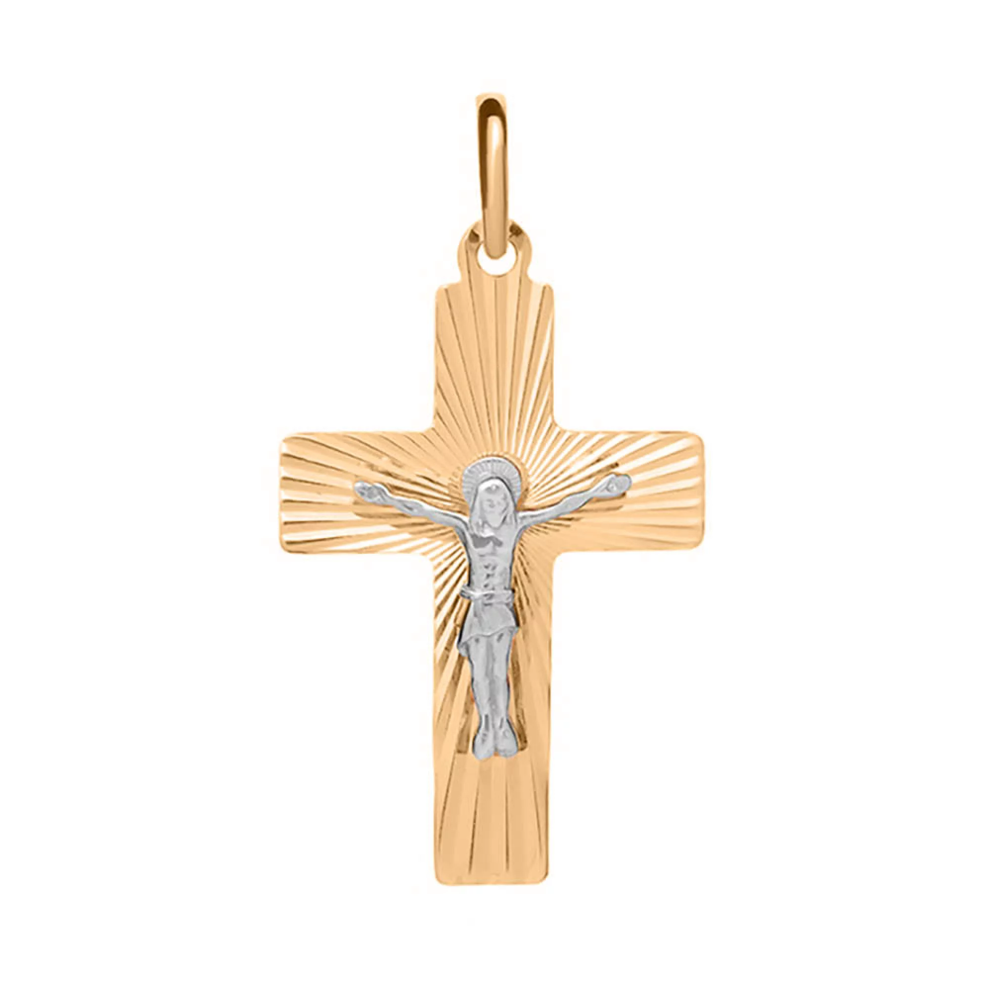 Нательный крестик с распятием из золота - 1589785 – изображение 1
