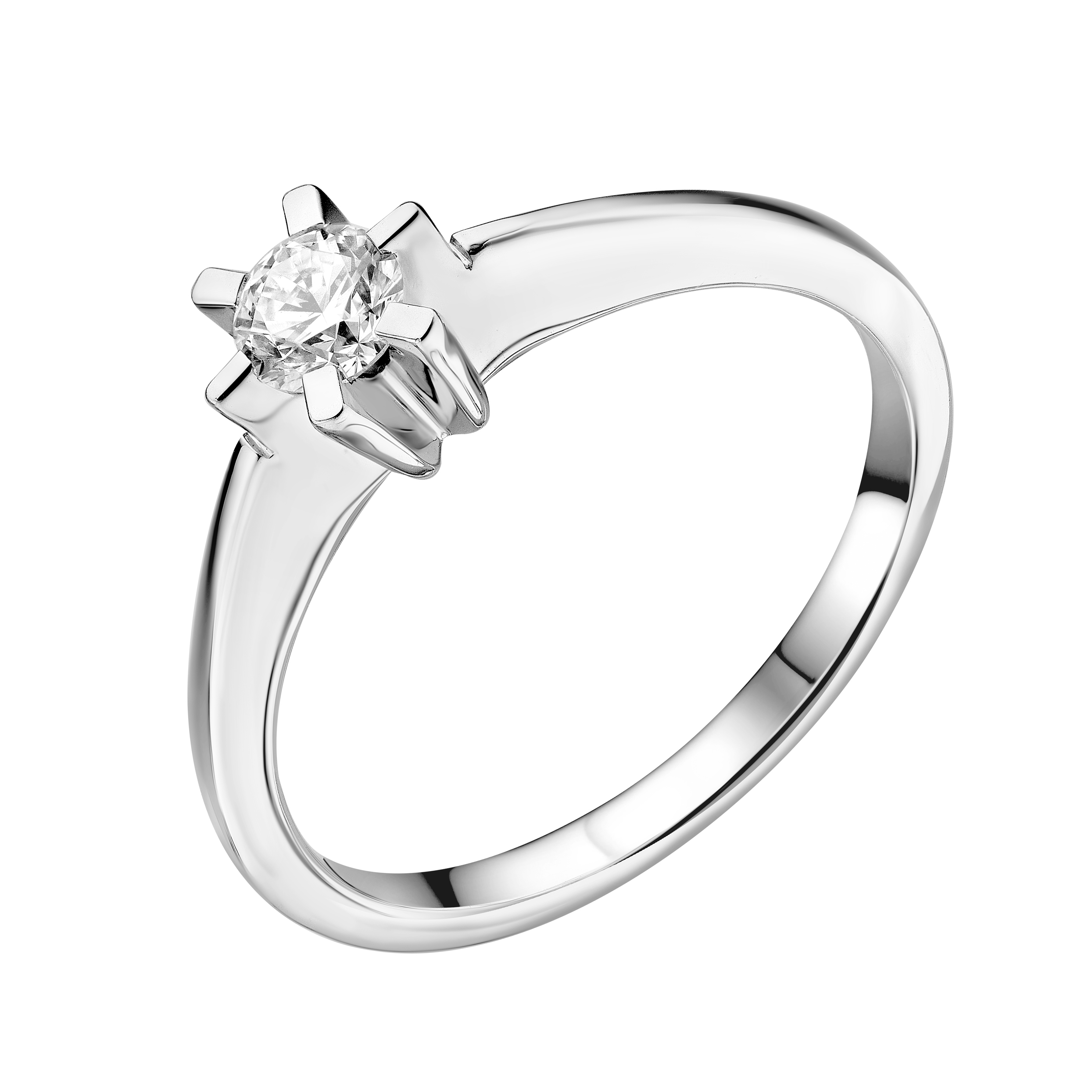Каблучка з білого золота з діамантом