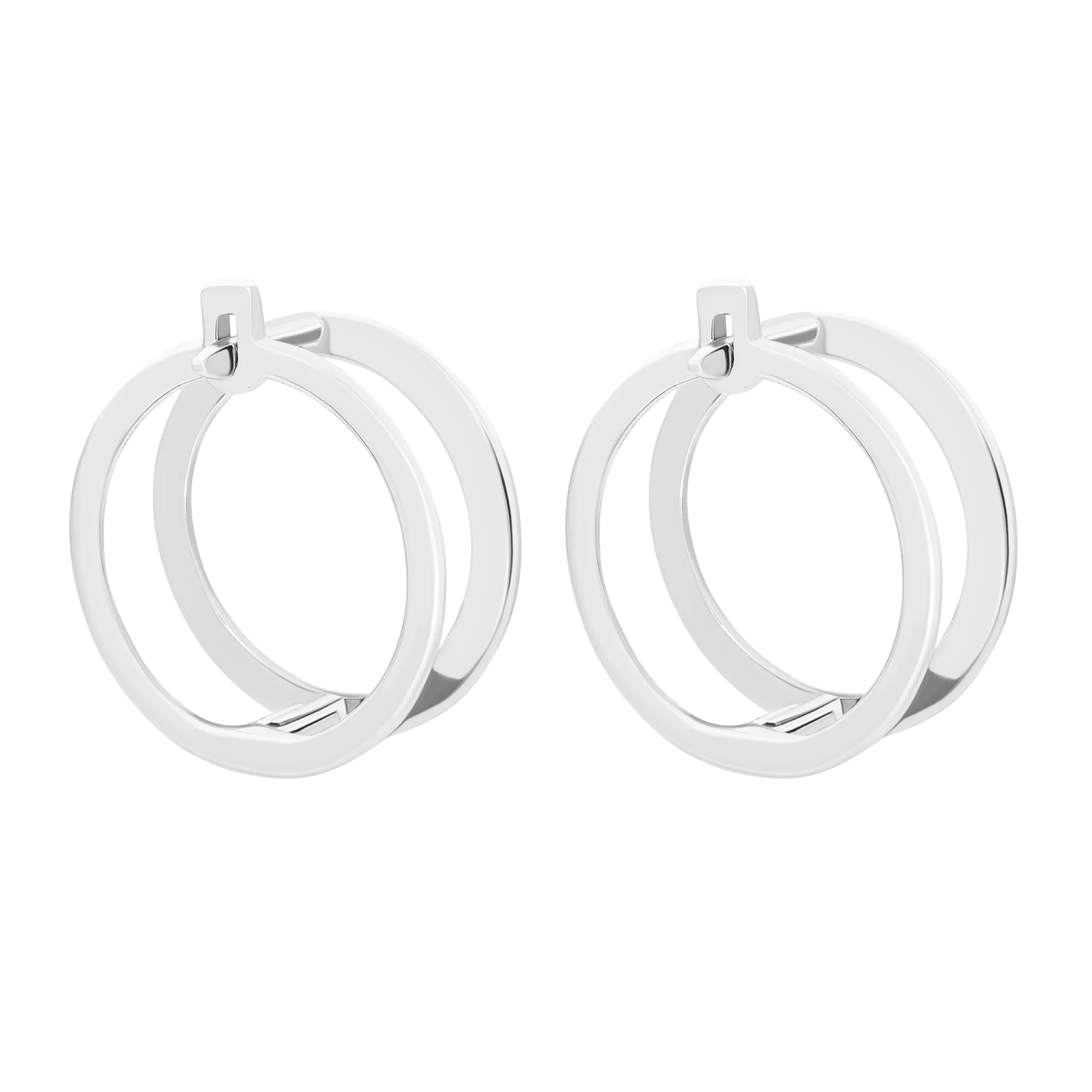 Сережки круглої форми в сріблі - 1593757 – зображення 2