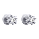 Сережки-гвоздики из белого золота с бриллиантами - 603997