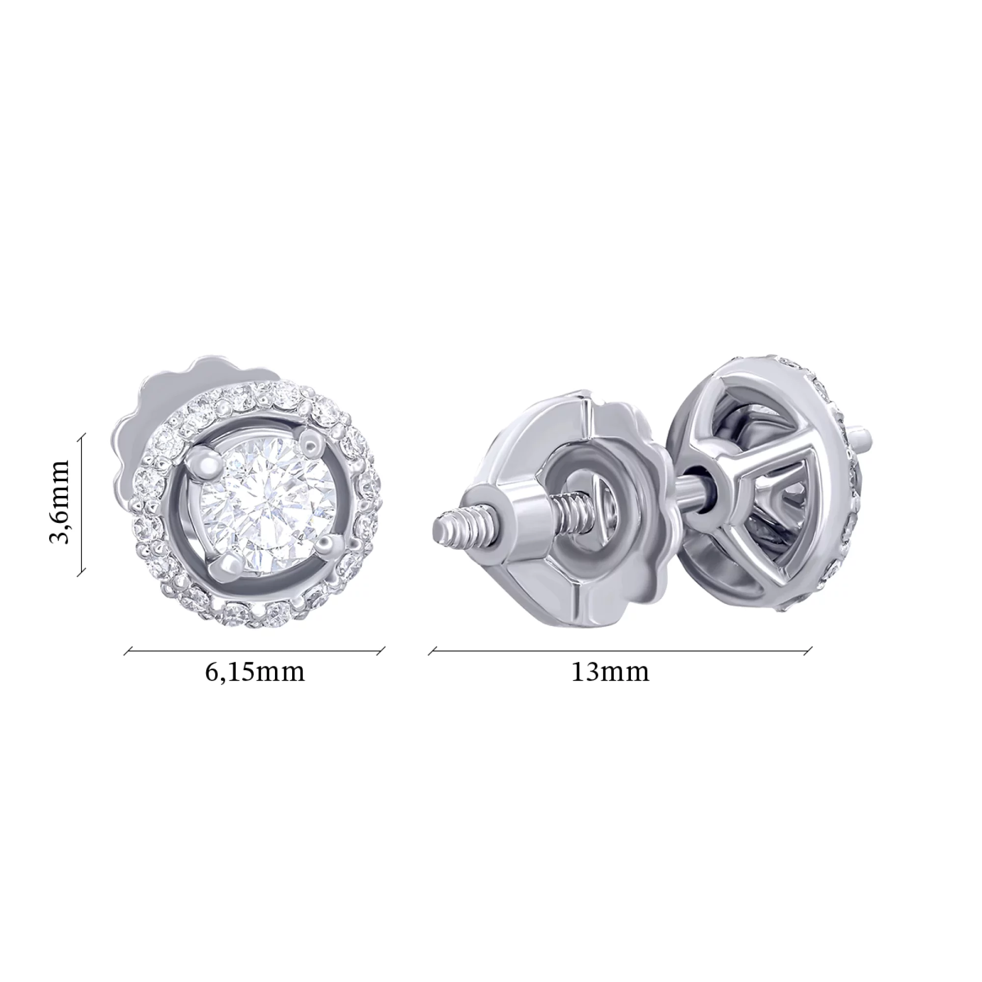 Сережки-гвоздики трансформери з діамантами - 863741 – зображення 3
