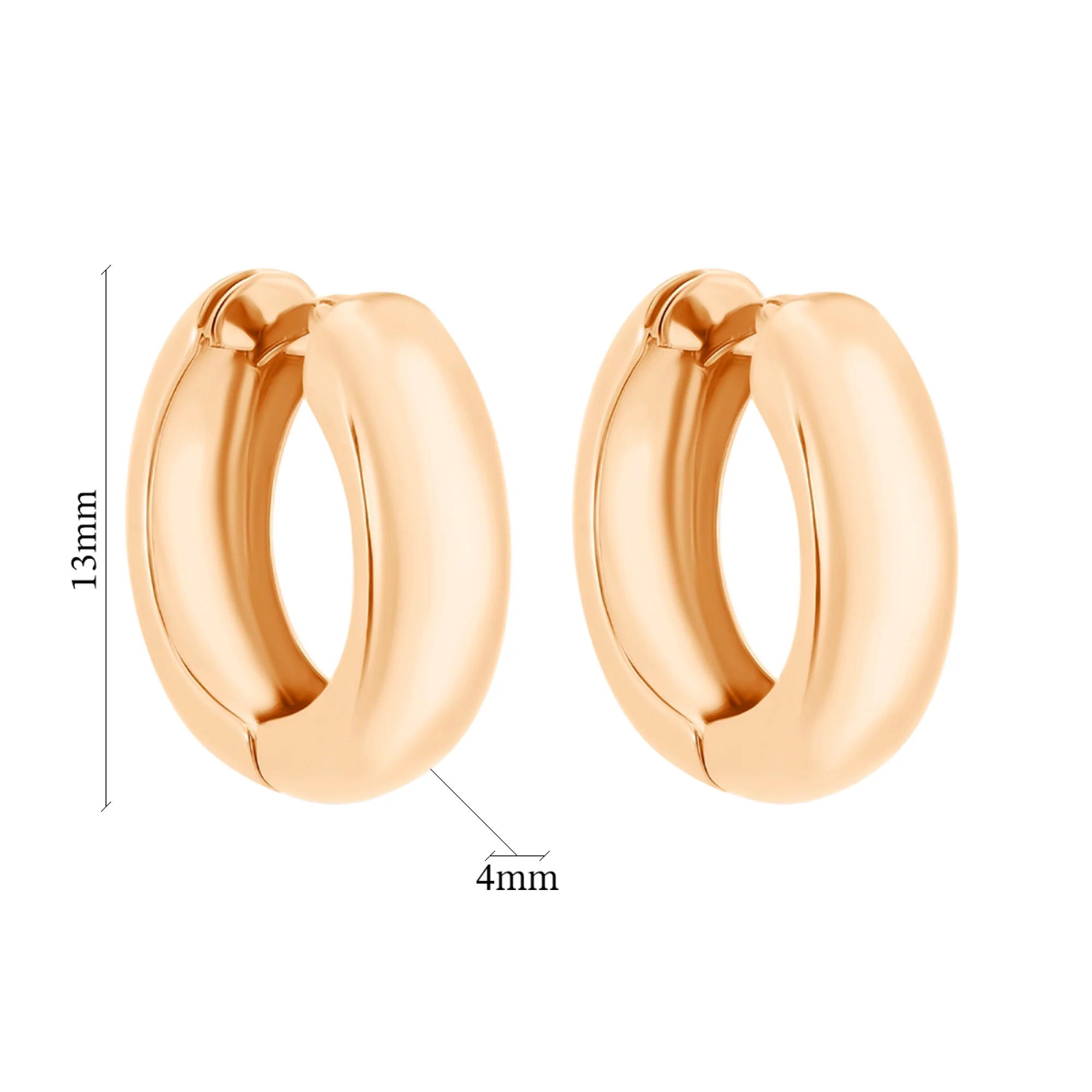 Сережки-кольца из красного золота - 1277023 – изображение 2