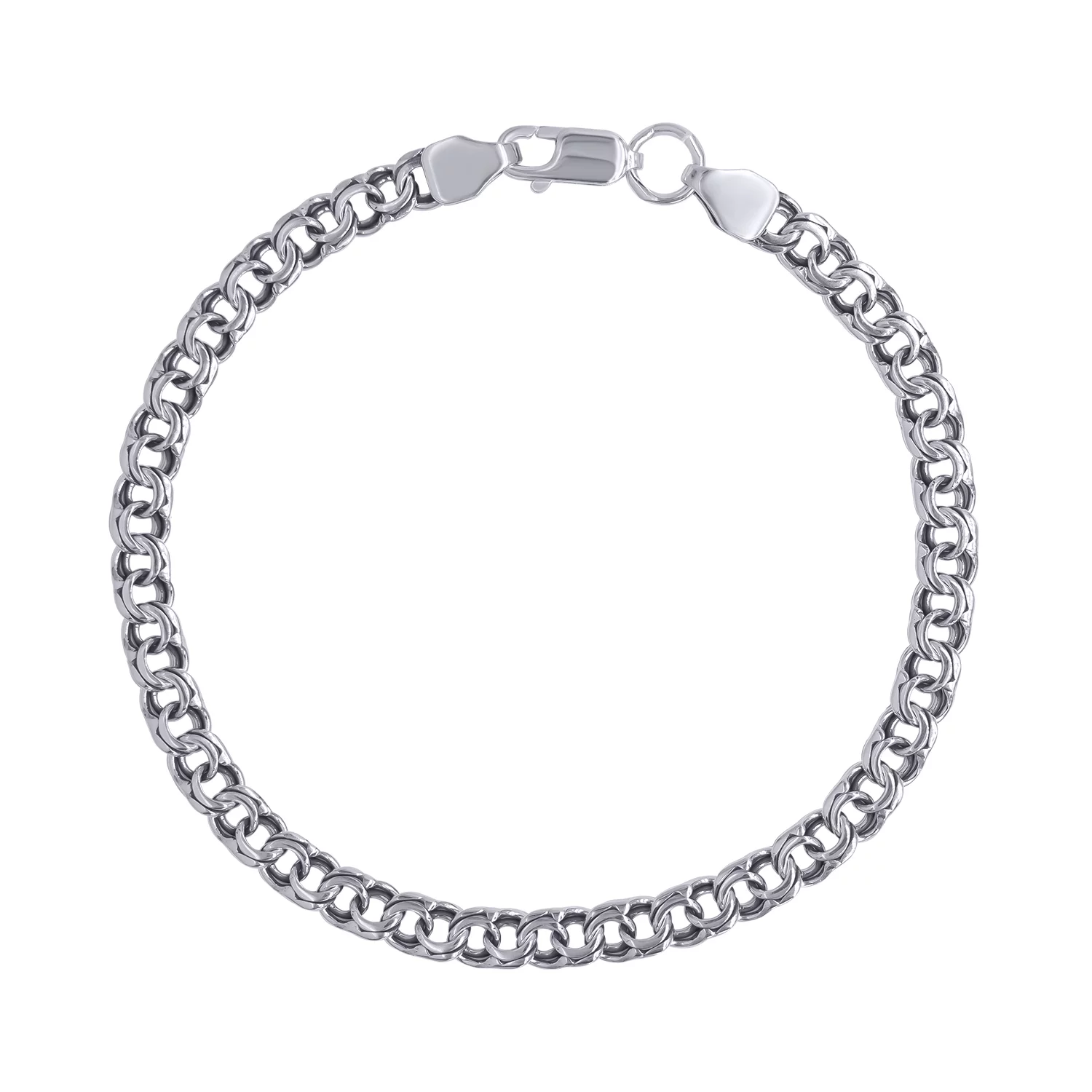 Срібний браслет з плетінням Бісмарк. Артикул 2055/1-ч: ціна, відгуки, фото – купити в інтернет-магазині AURUM