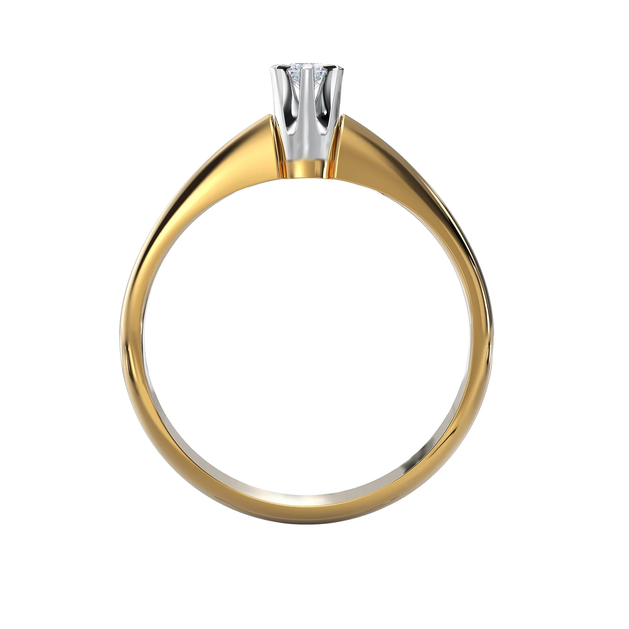 Золотое кольцо с бриллиантом - 538253 – изображение 2