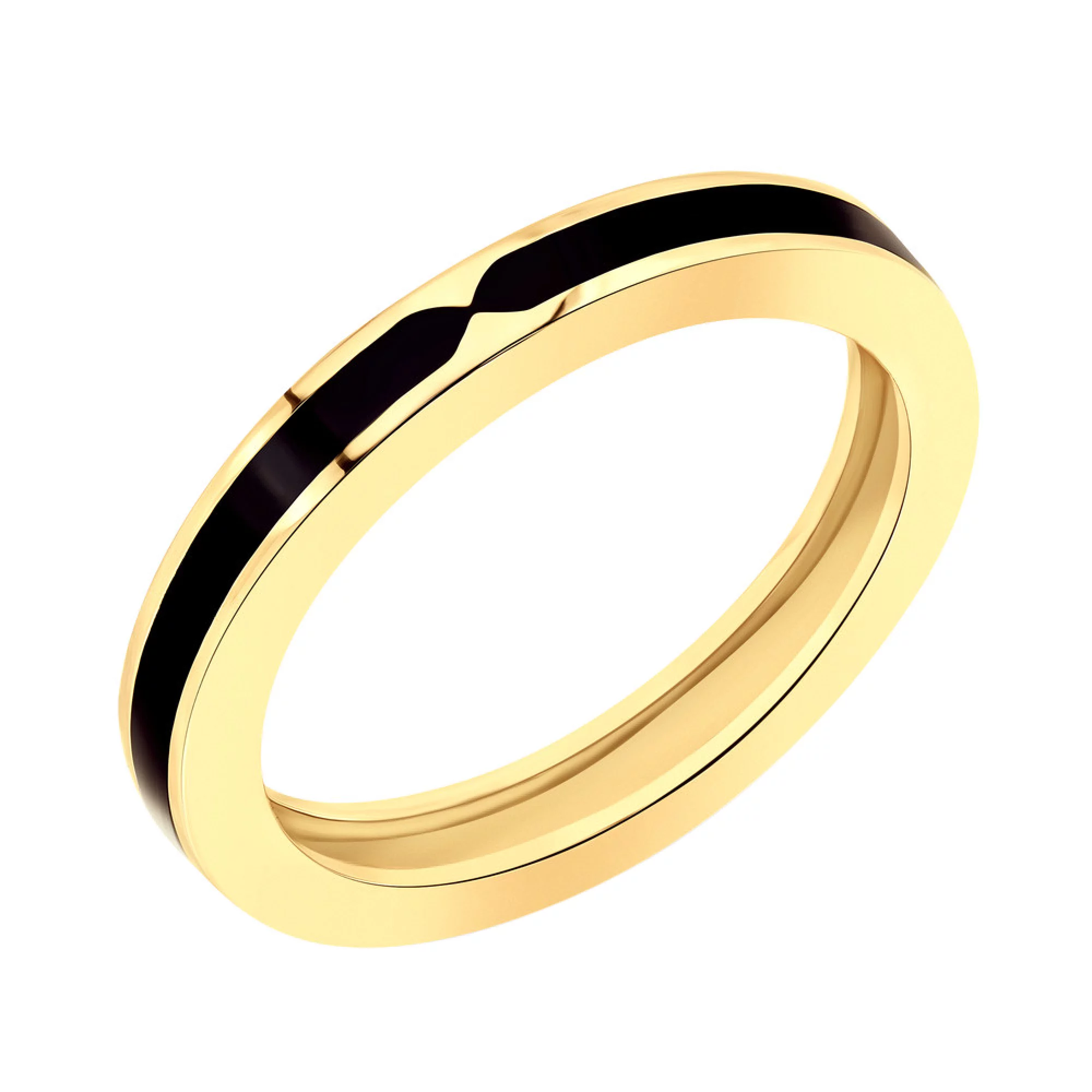 Кольцо из лимонного золота с эмалью - 960824 – изображение 1