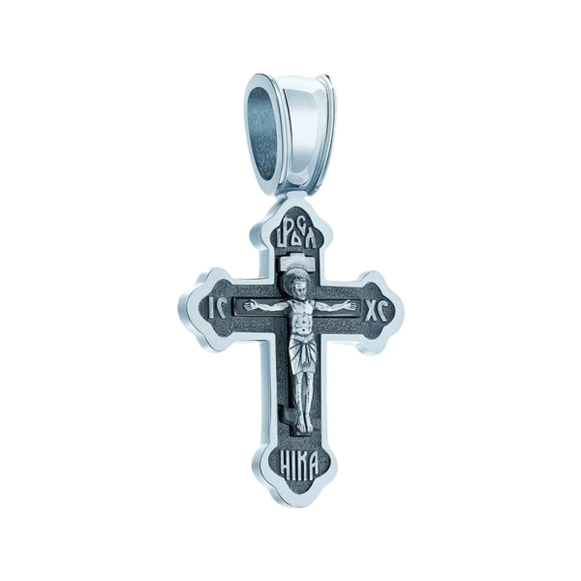 Крестик серебряный с чернением - 443496 – изображение 1