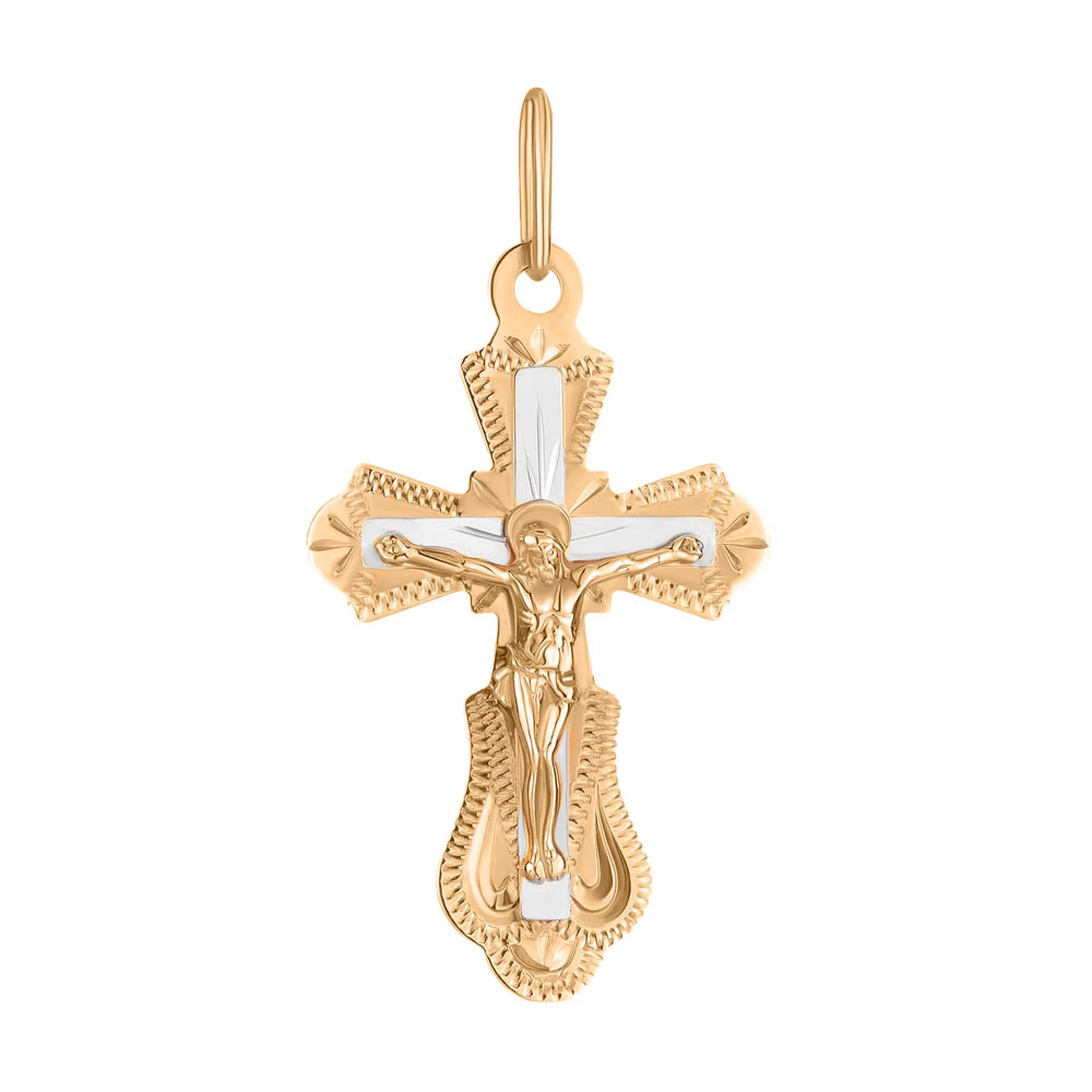 Золотой крест  "Распятие. Спаси и Сохрани" - 1619035 – изображение 1