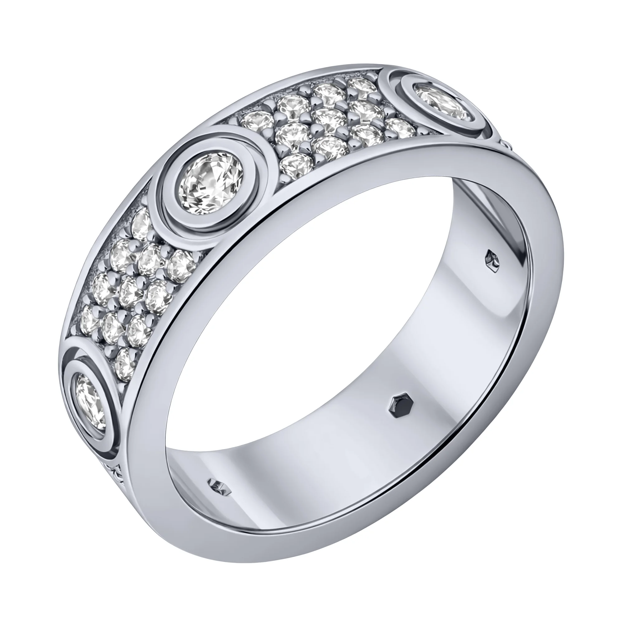 Серебряное кольцо с фианитами - 1514666 - 1
