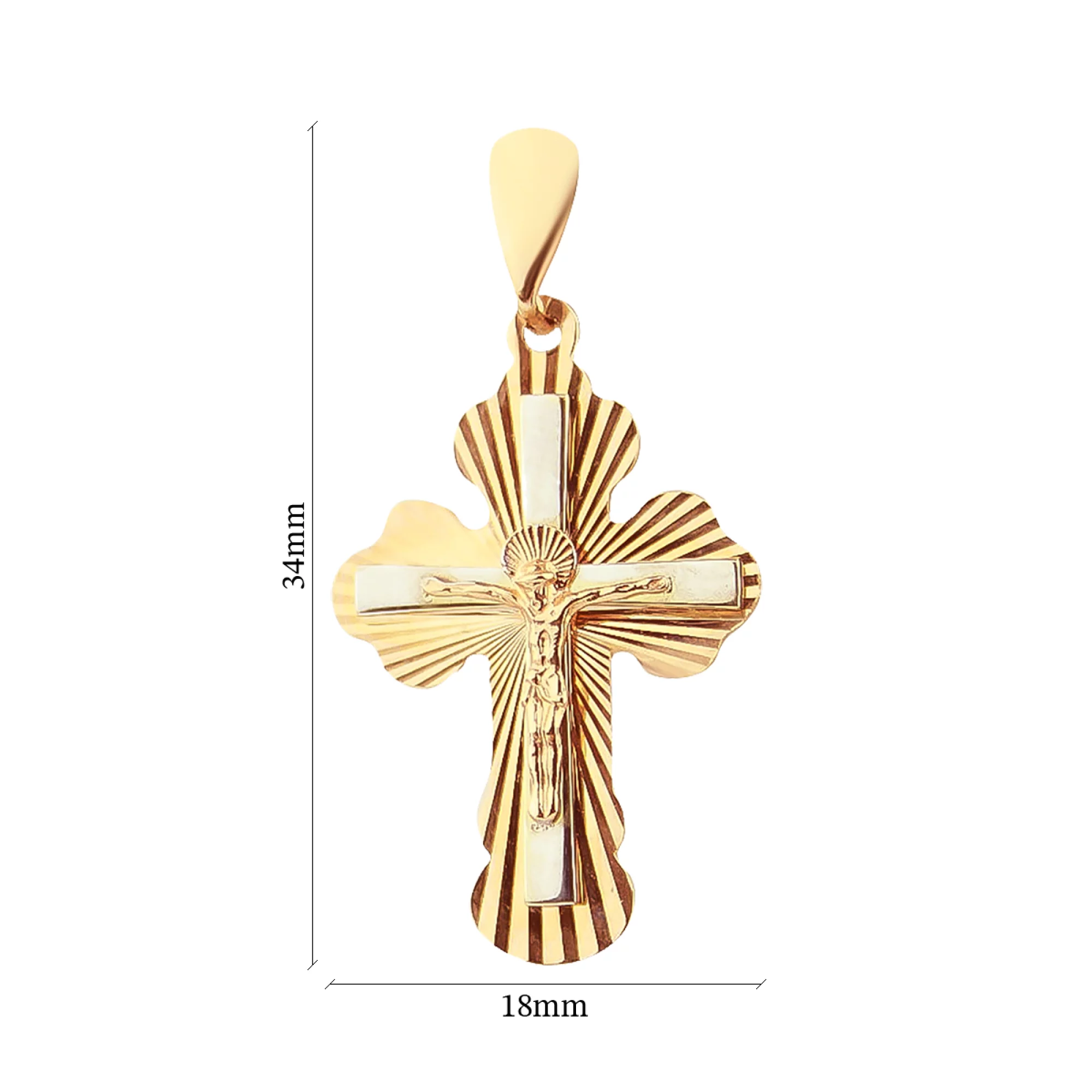 Крестик из комбинированного золота - 474639 – изображение 2