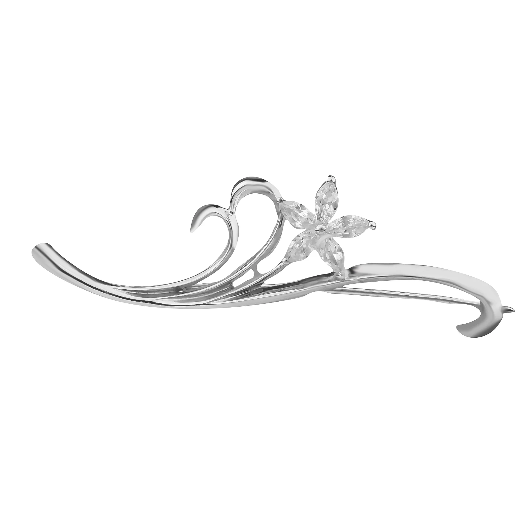 Срібна брошка з фіанітами. Артикул 7505/6027-Р: ціна, відгуки, фото – купити в інтернет-магазині AURUM