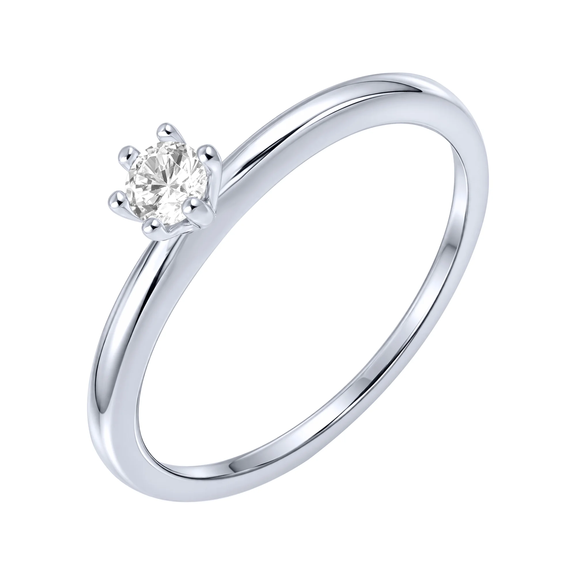 Минималистичное серебряное кольцо с фианитом - 2299249 - 1