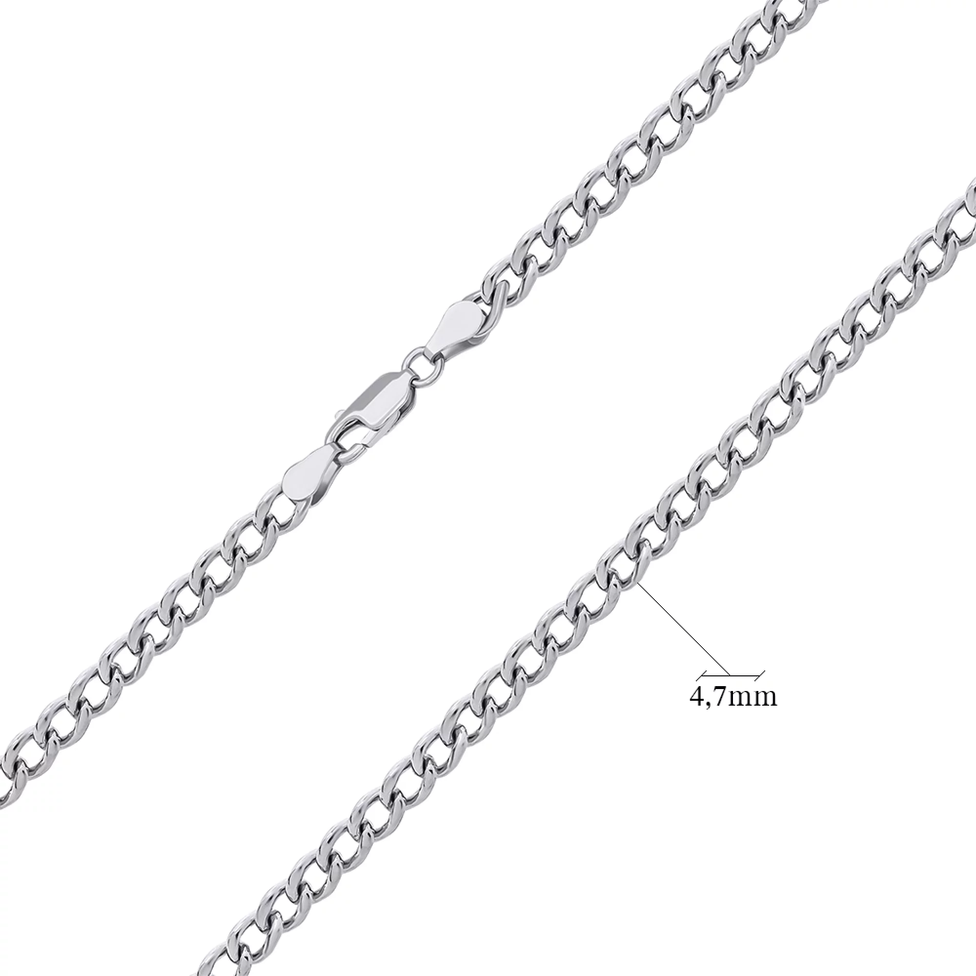 Браслет из серебра с родированием плетение панцирь - 1486870 – изображение 2