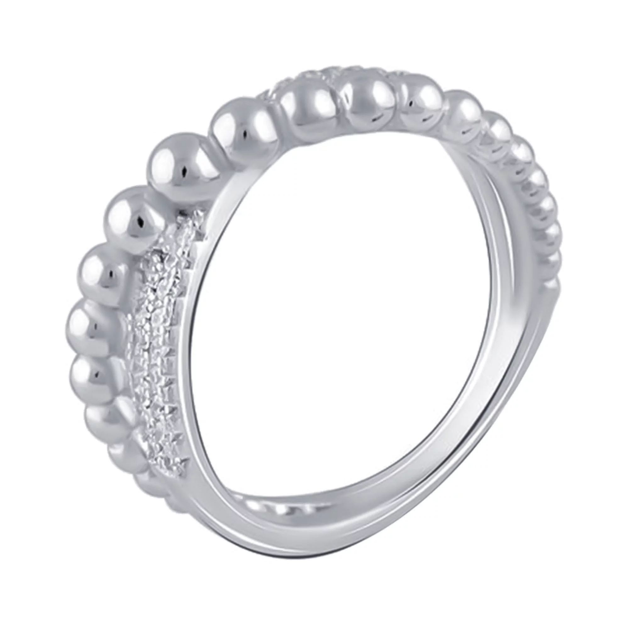 Кольцо с фианитами Шарики из серебра - 1469616 – изображение 1