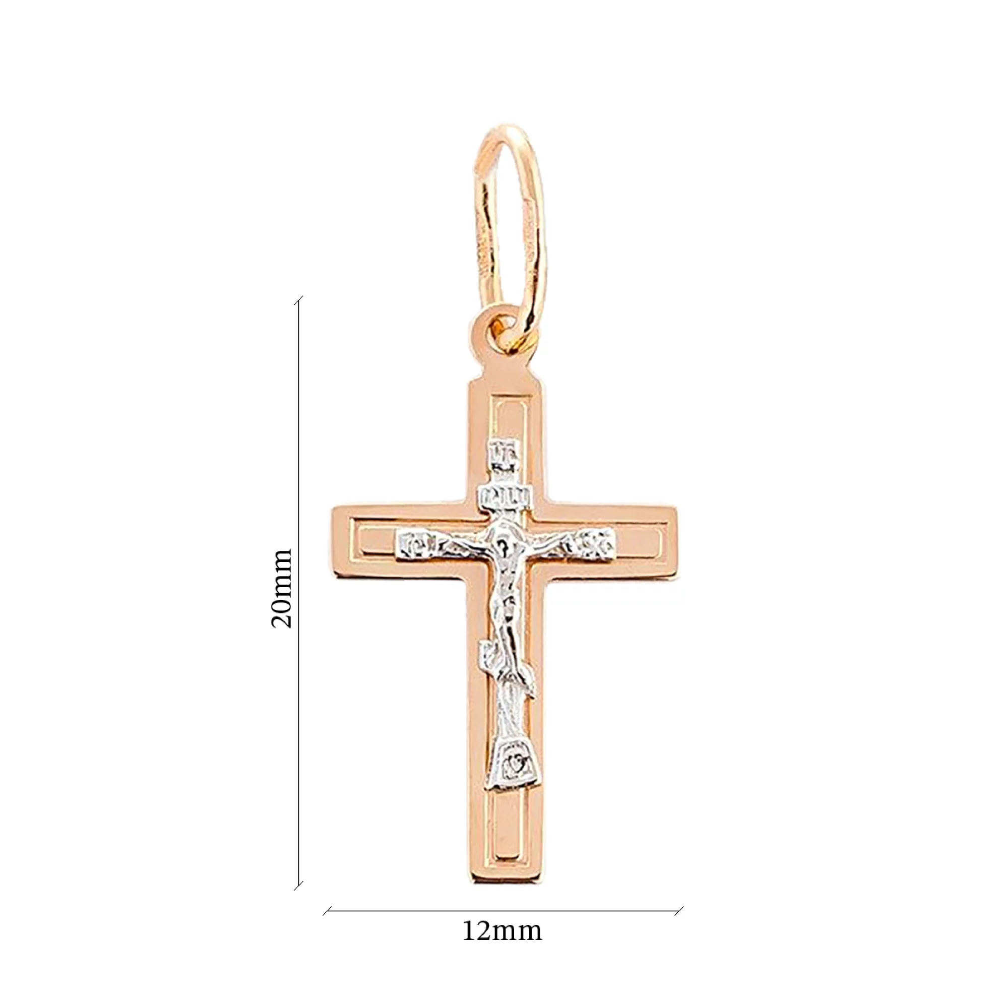 Крестик из комбинированного золота - 474904 – изображение 3