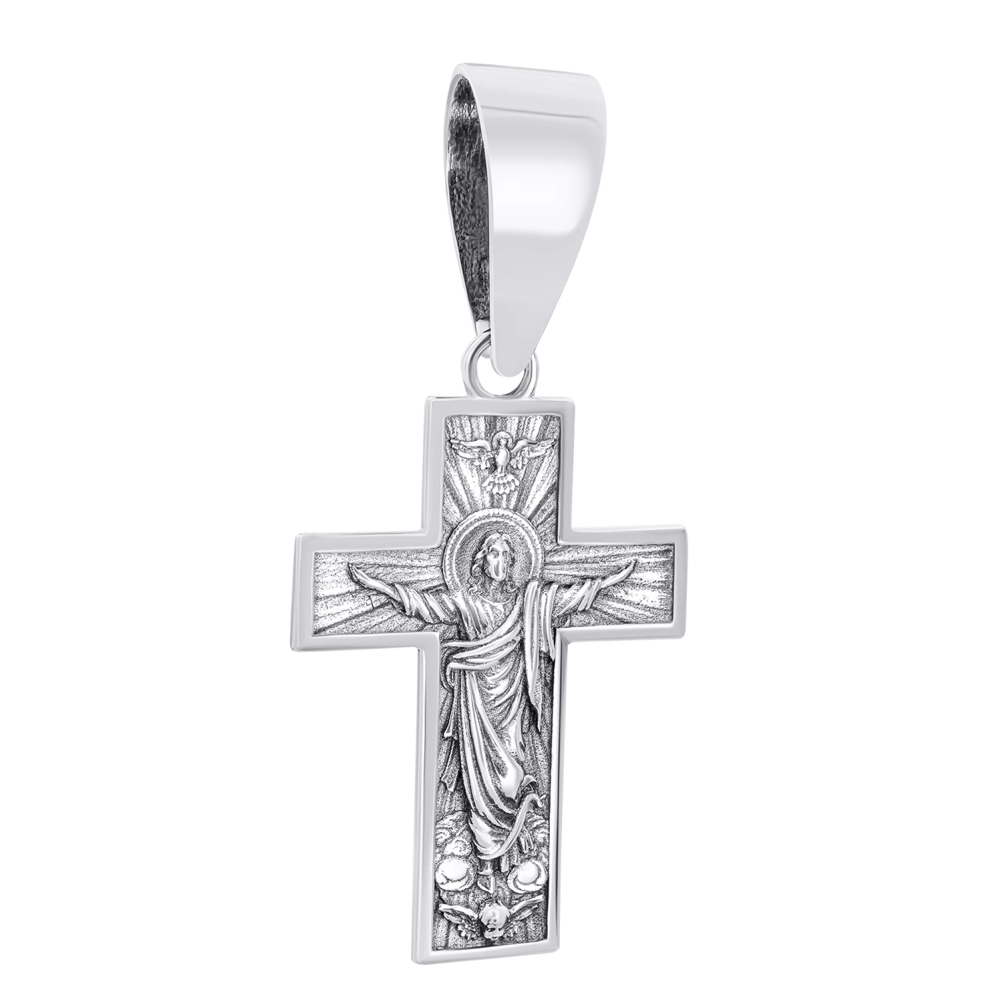 Срібний православний хрест із чорнінням - 1548972 – зображення 1