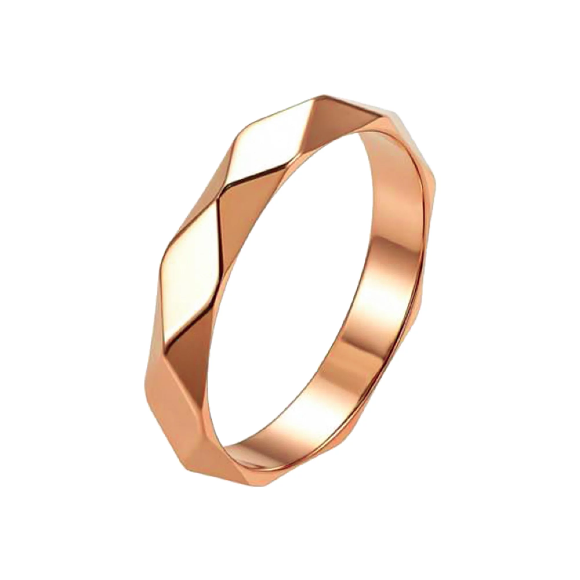 Обручальное кольцо Американка из красного золота Грани - 971900 – изображение 1