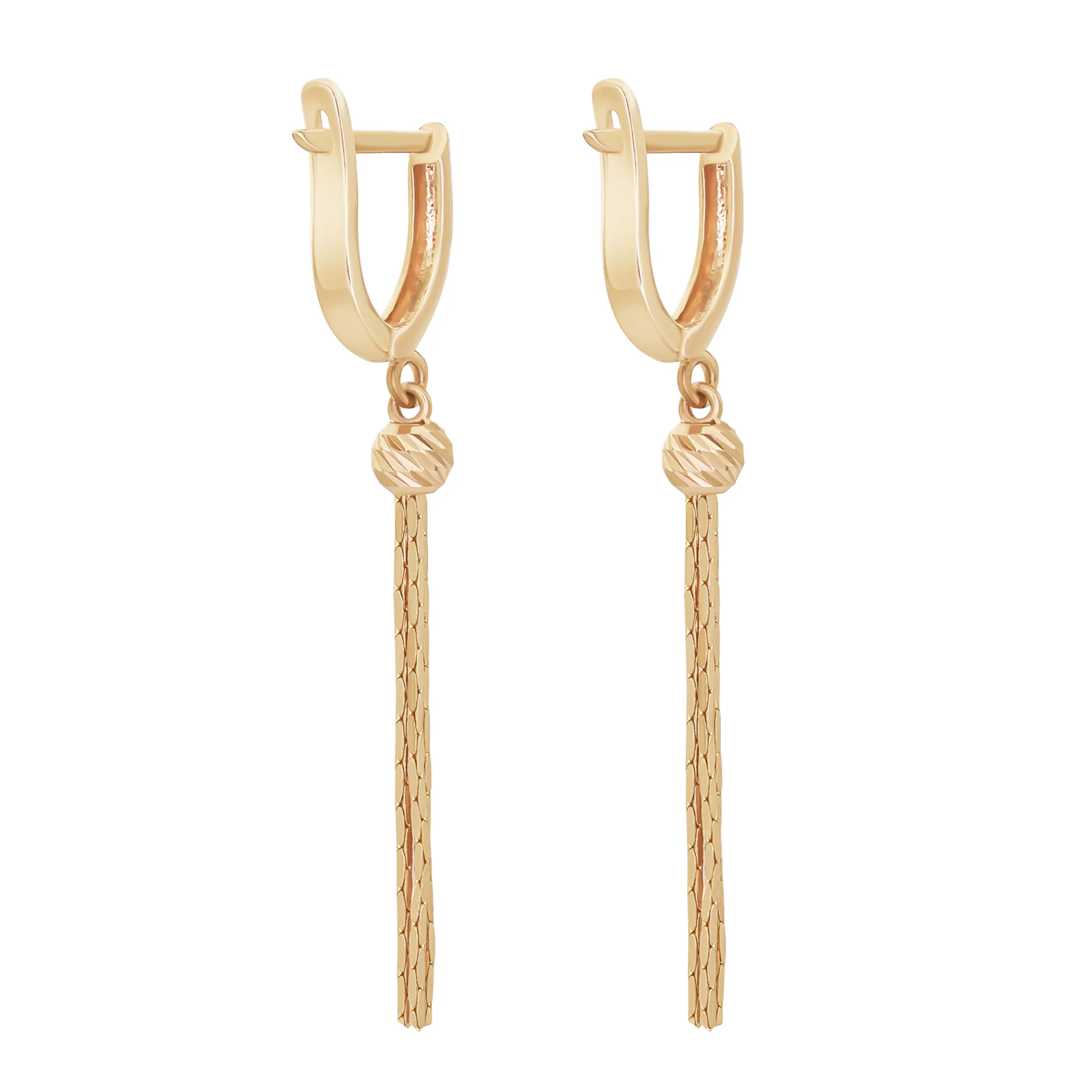 Сережки из красного золота с подвесами - 1562114 - 5