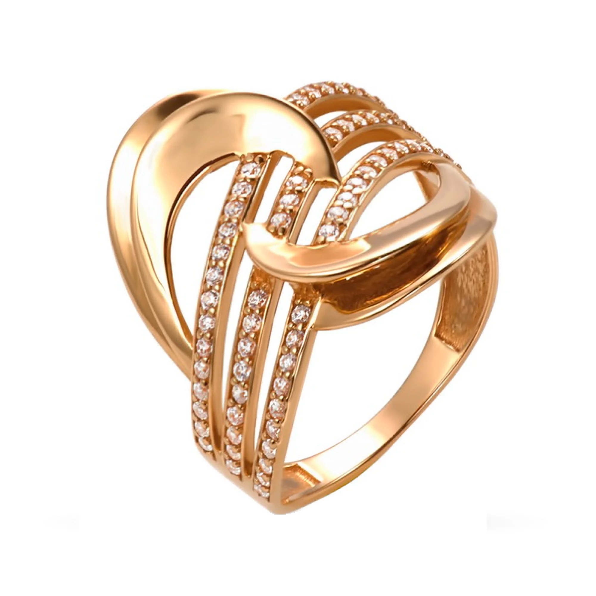 Золотое кольцо с фианитом - 773531 – изображение 1