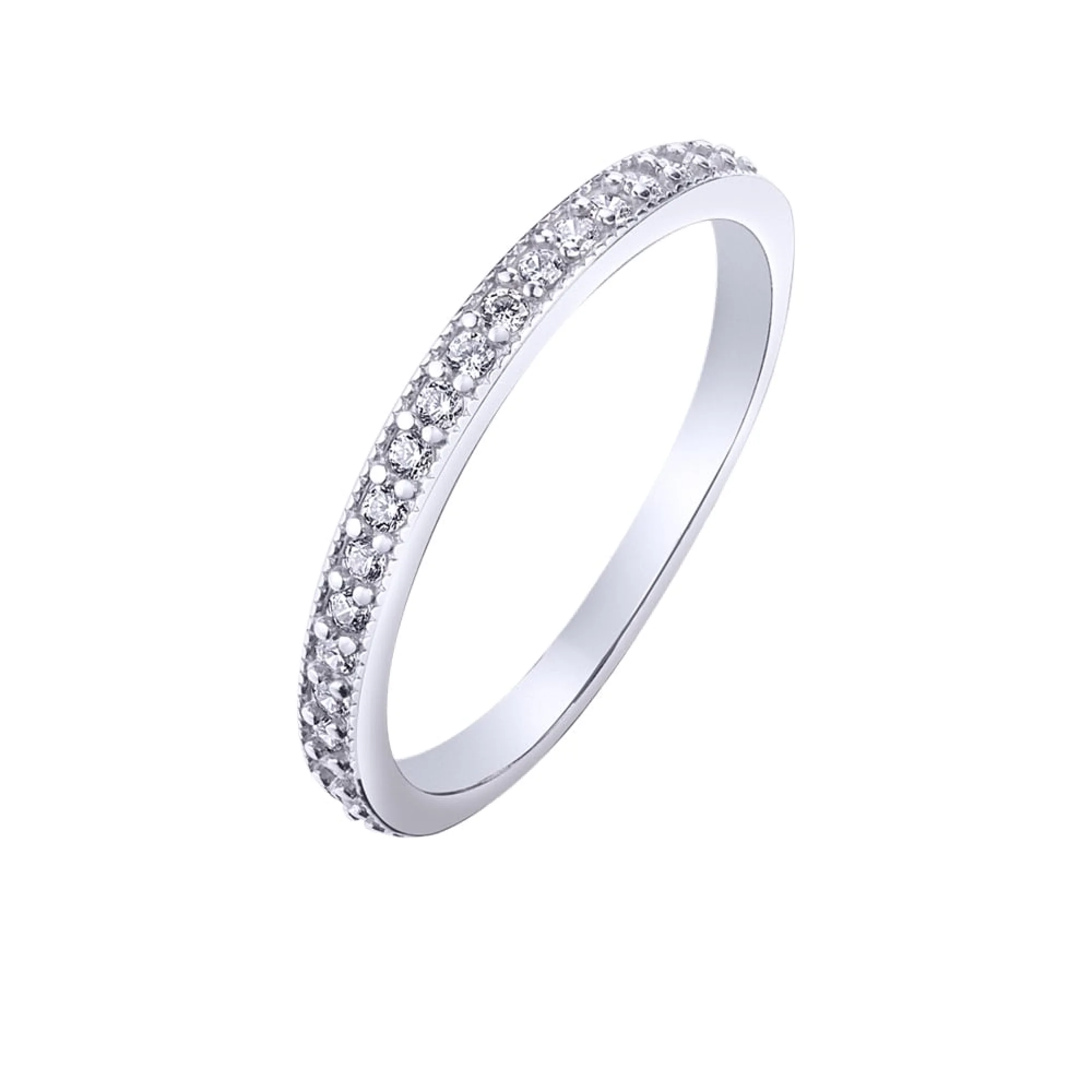 Серебряное кольцо с фианитами - 483197 - 1