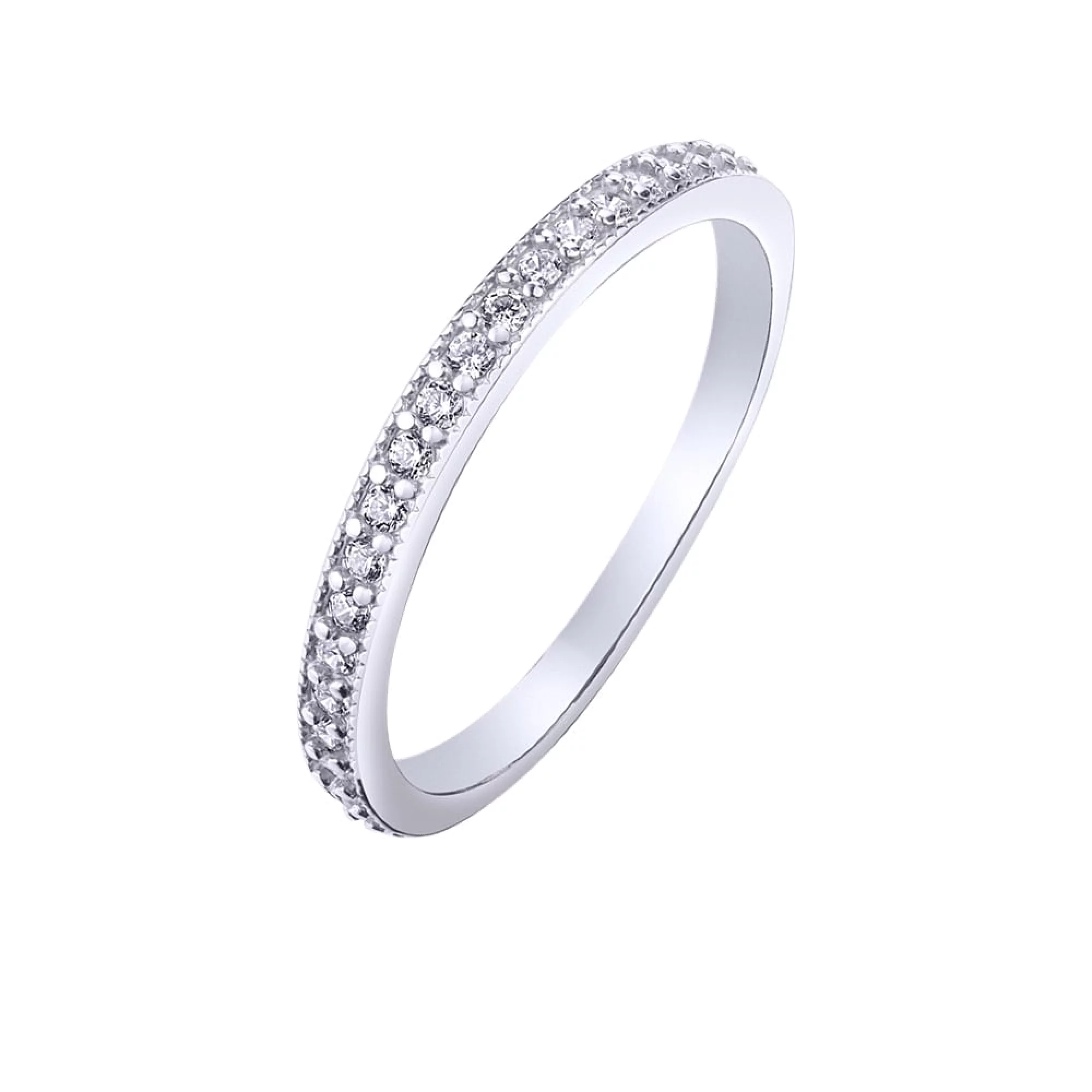 Серебряное кольцо с фианитом - 483197 – изображение 1