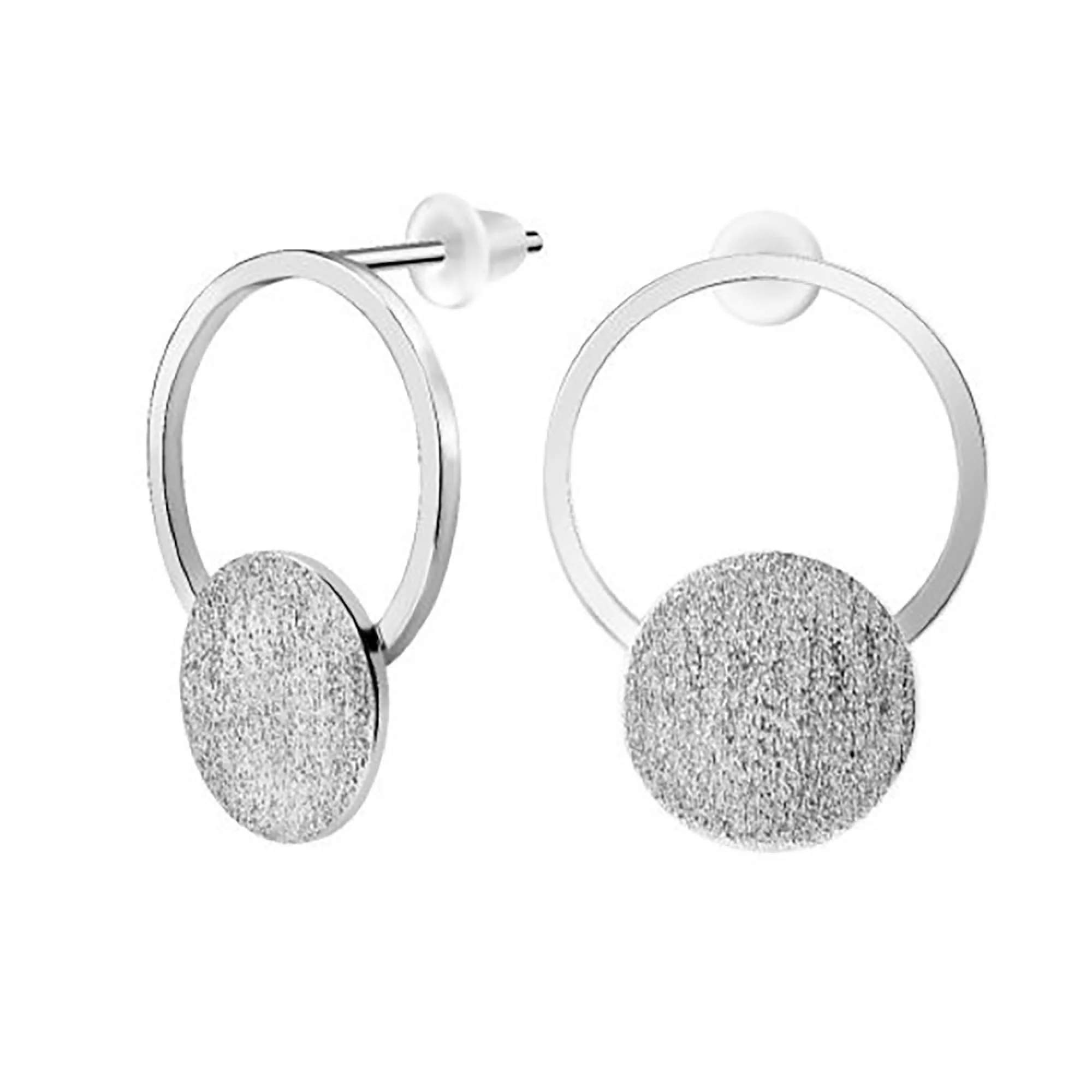 Сережки-гвоздики зі срібла Кільця та Монетки  - 965973 – зображення 1