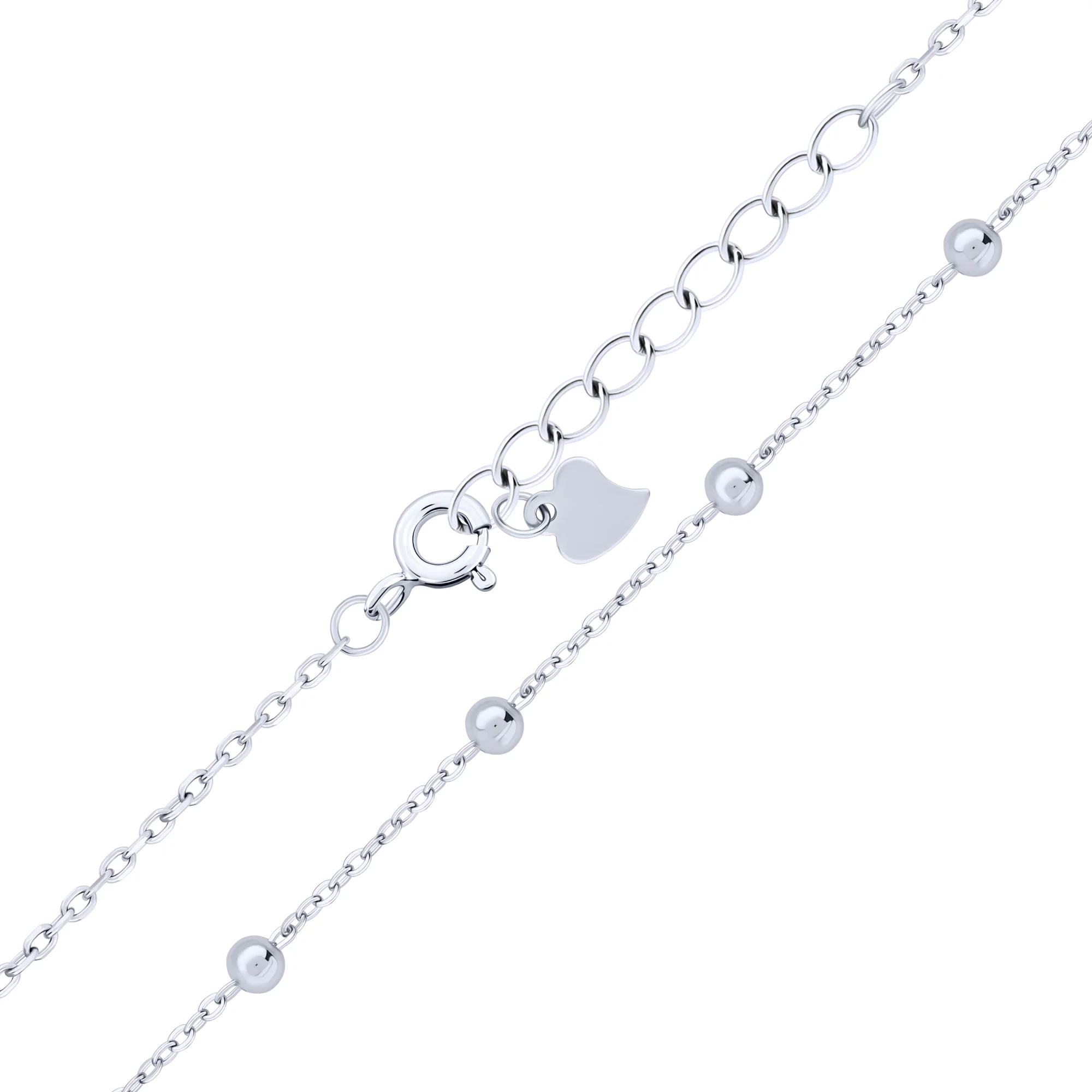 Серебряный браслет "Шарики" якорное плетение - 2153431 - 2
