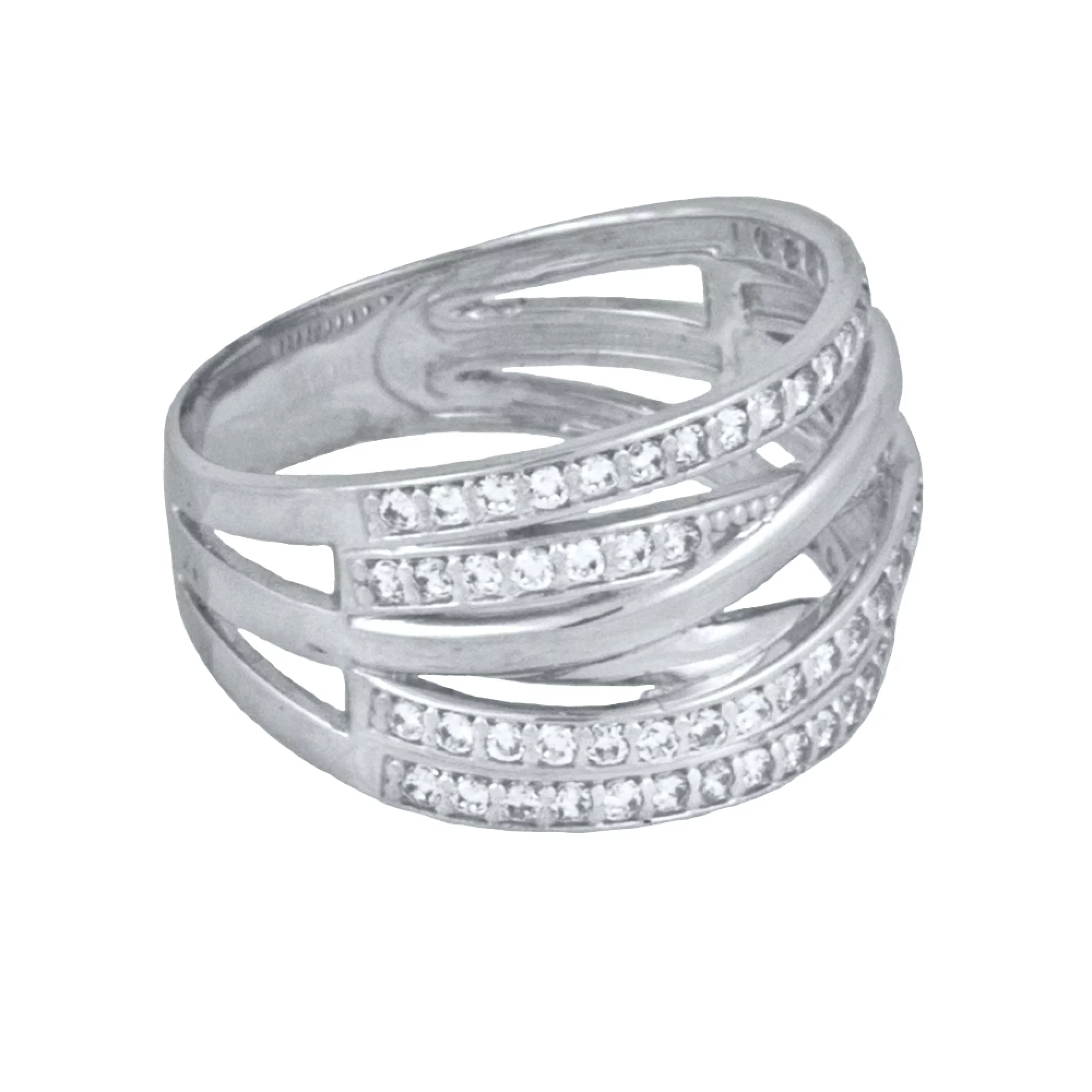 Серебряное кольцо с цирконием - 666638 – изображение 2