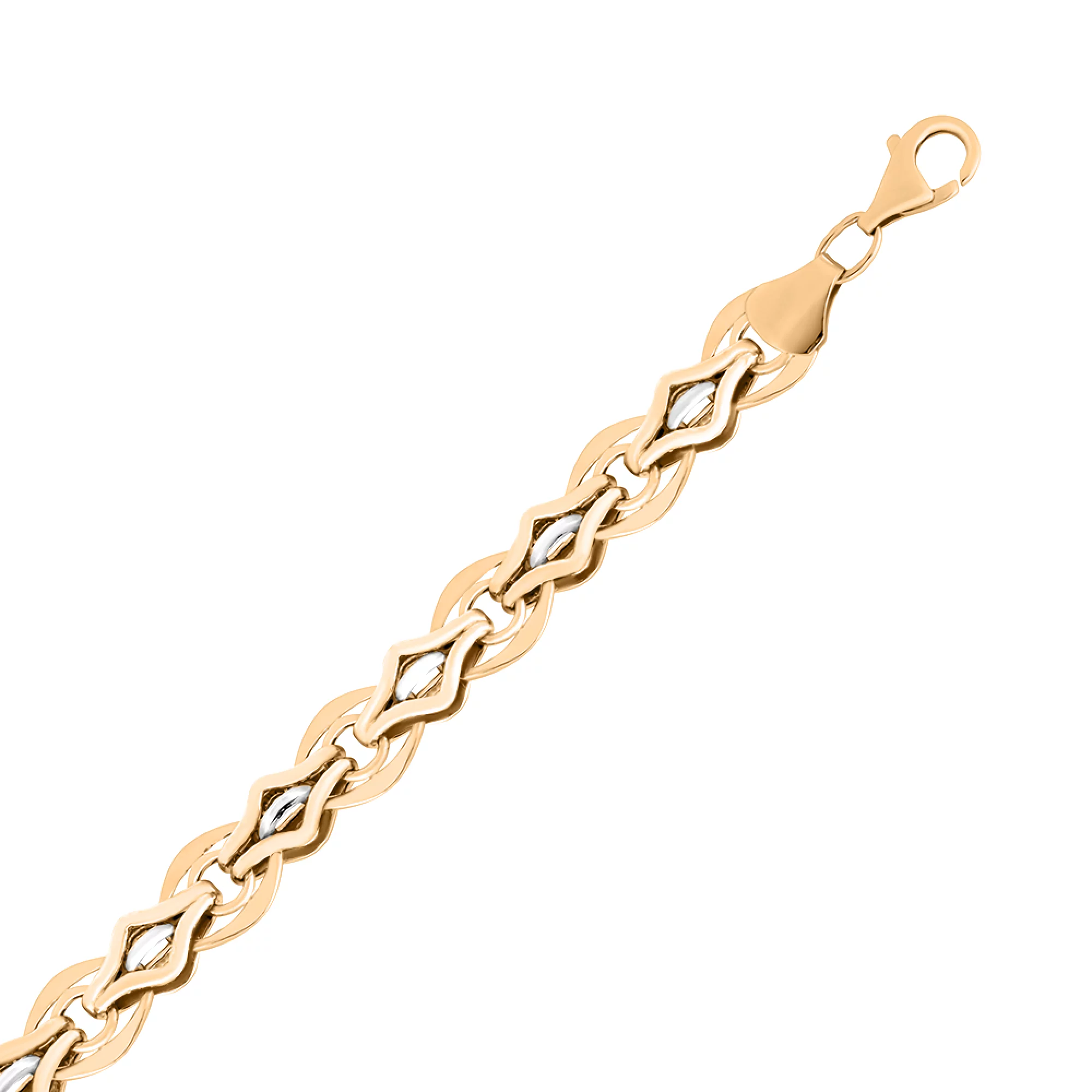 Браслет из комбинированного золота плетение фантазия - 1545400 – изображение 1