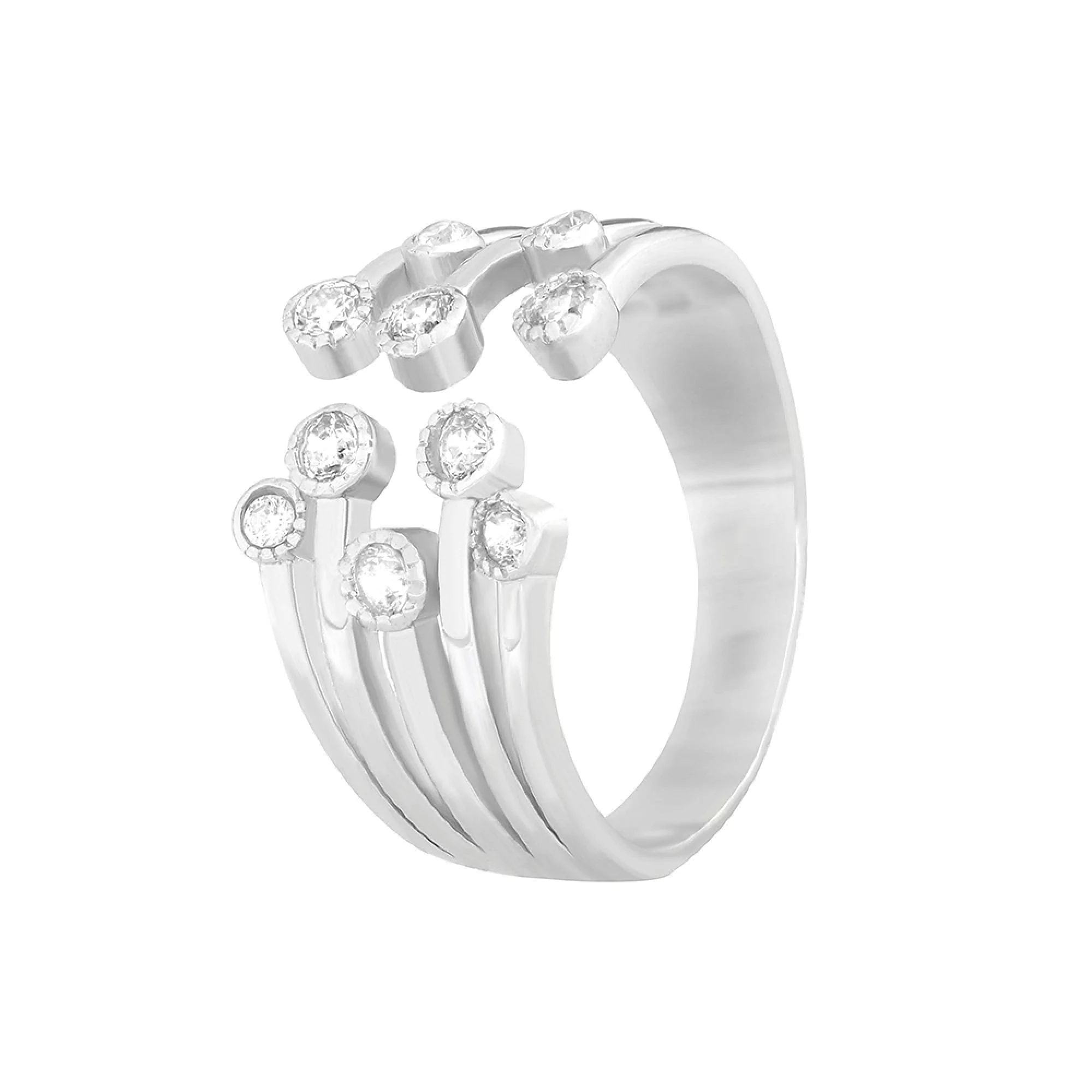 Серебряное кольцо с фианитами - 1071670 – изображение 1