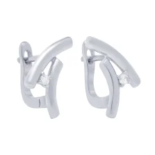 Сережки зі срібла з фіанітом - 1668661